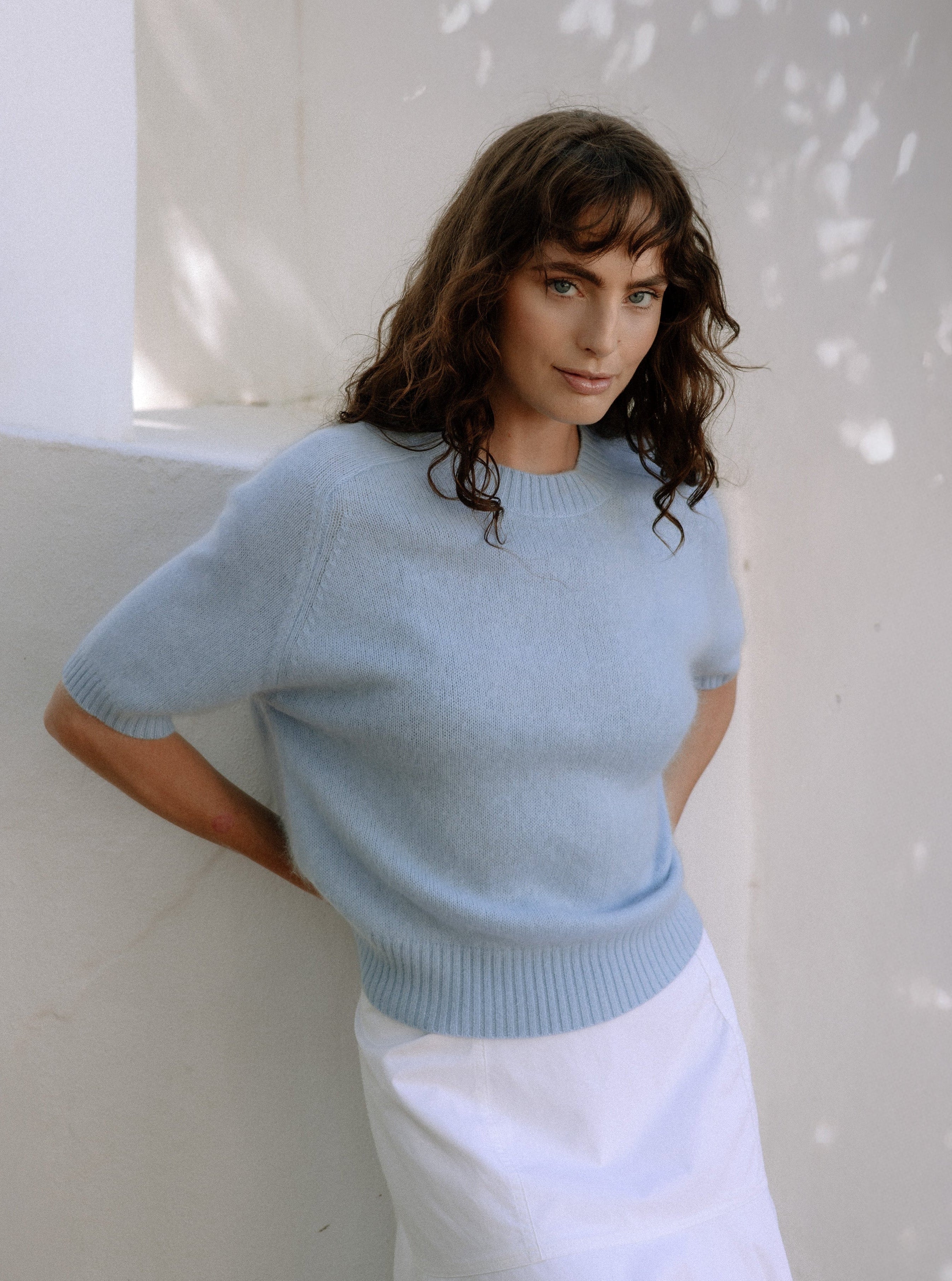 ANITA BRUSHED SWEATER IN SKY