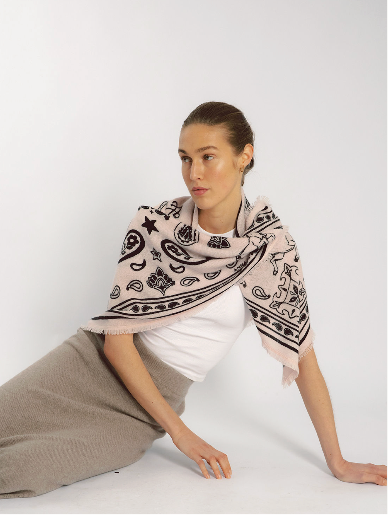 NELE SCARF BIG IN POWDER KISS