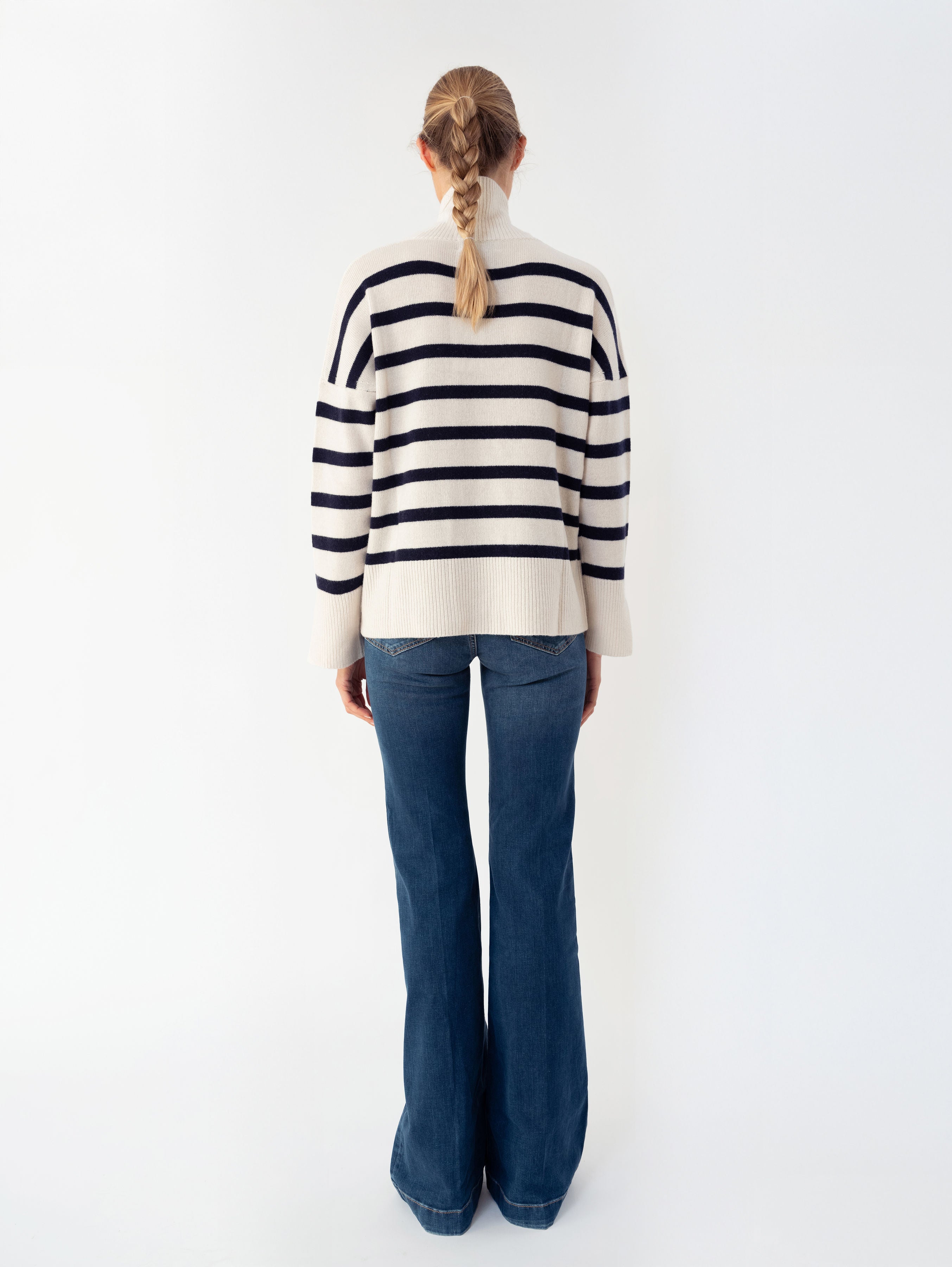 KATE SWEATER IN VANILLA/OCEAN