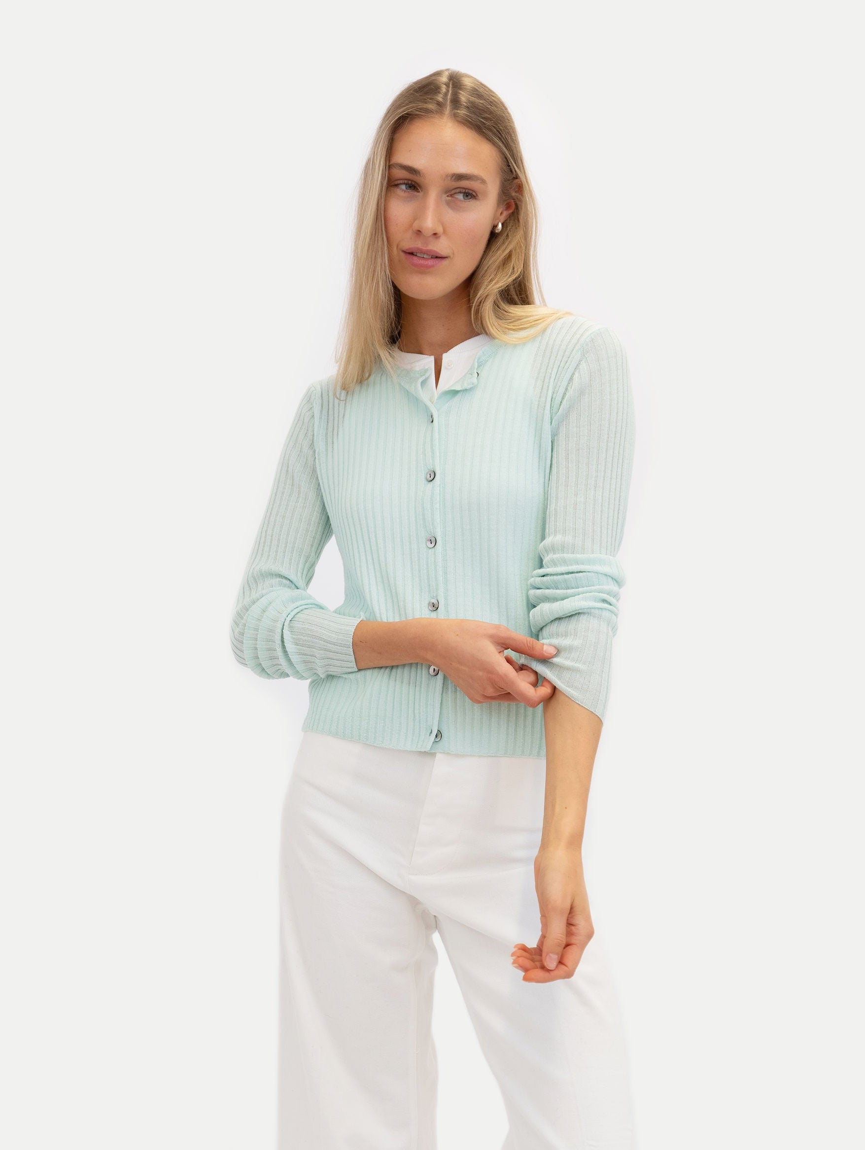 LIA CARDIGAN IN AQUA