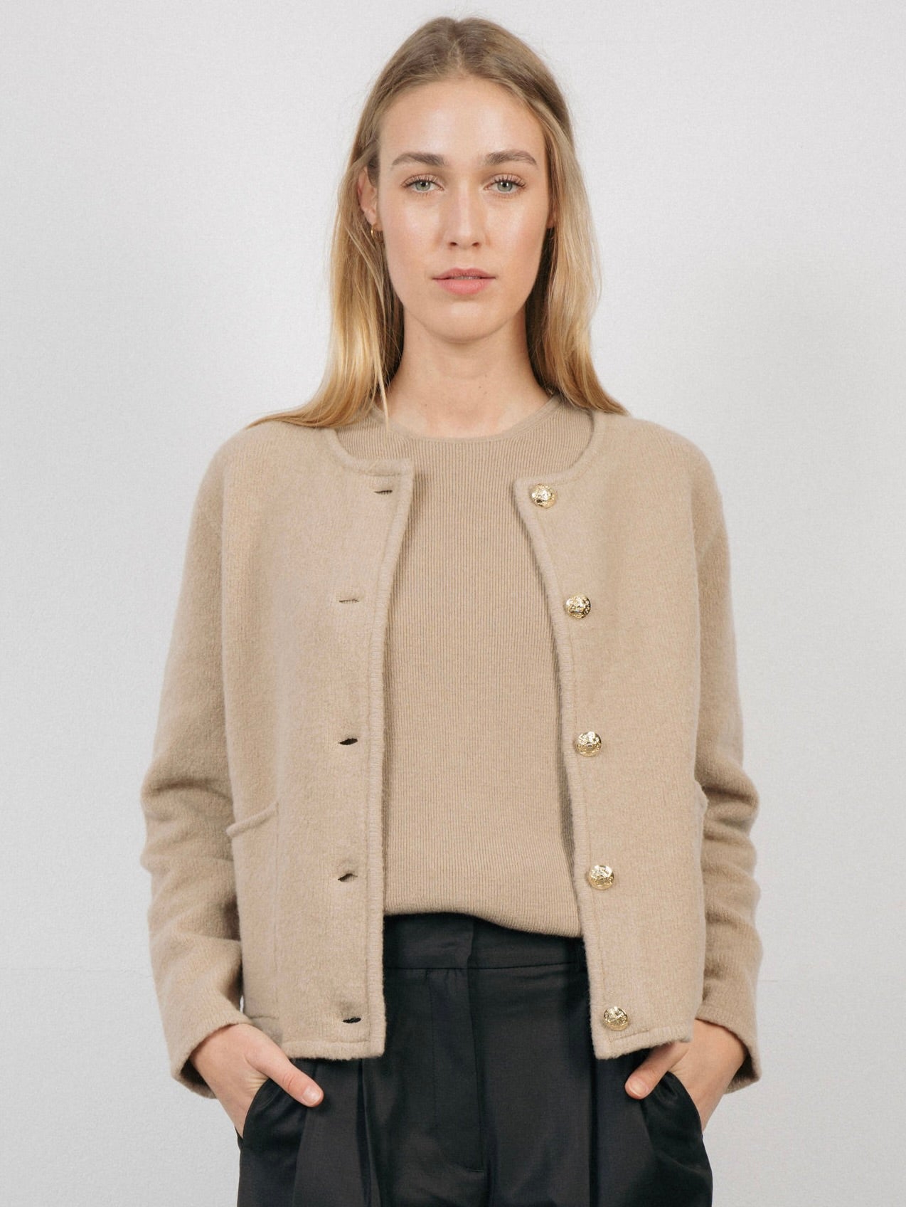 PATRICIA TOP IN NEW WOOL BEIGE