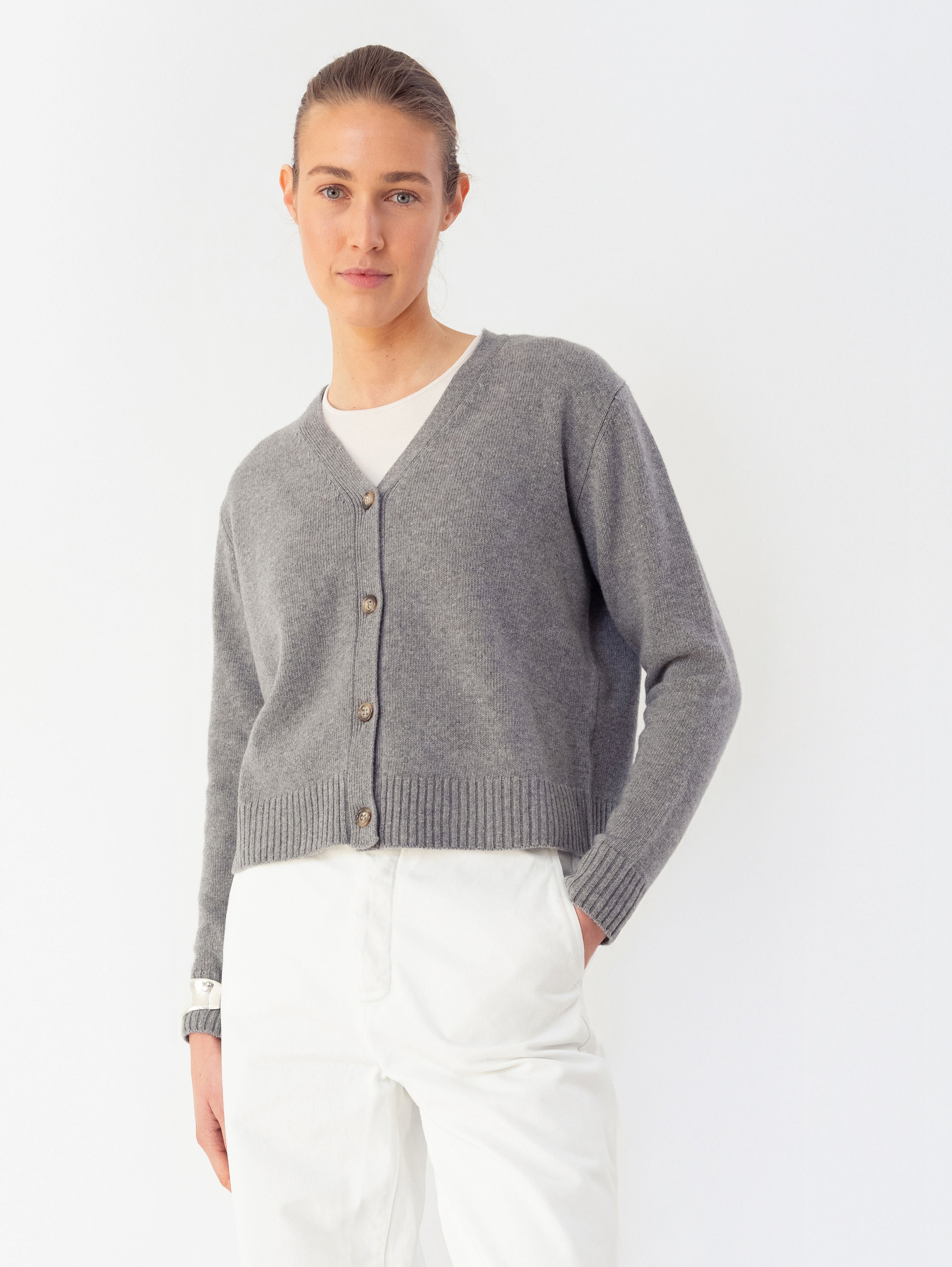 STEFFY CARDIGAN IN SMOG