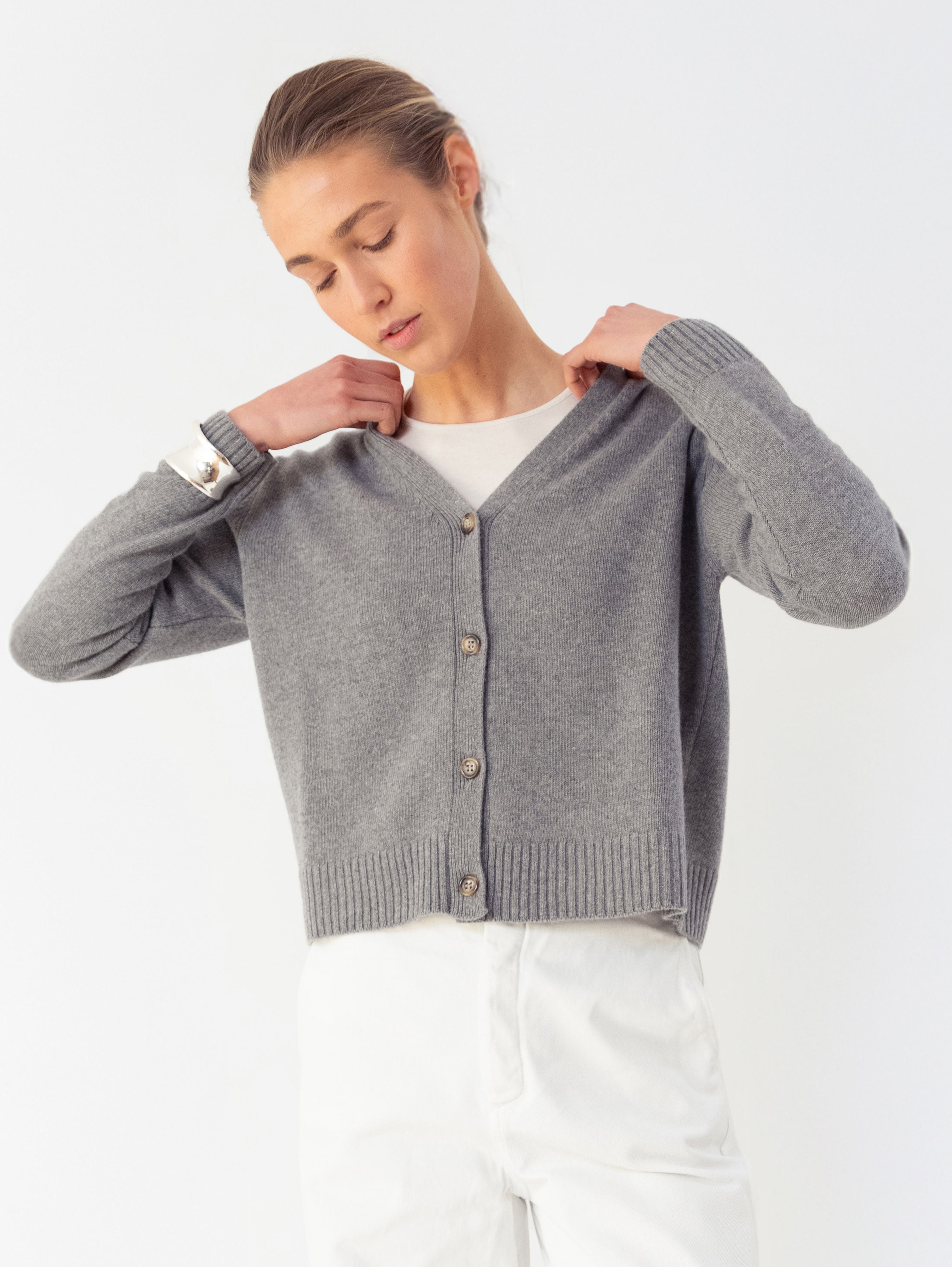STEFFY CARDIGAN IN SMOG