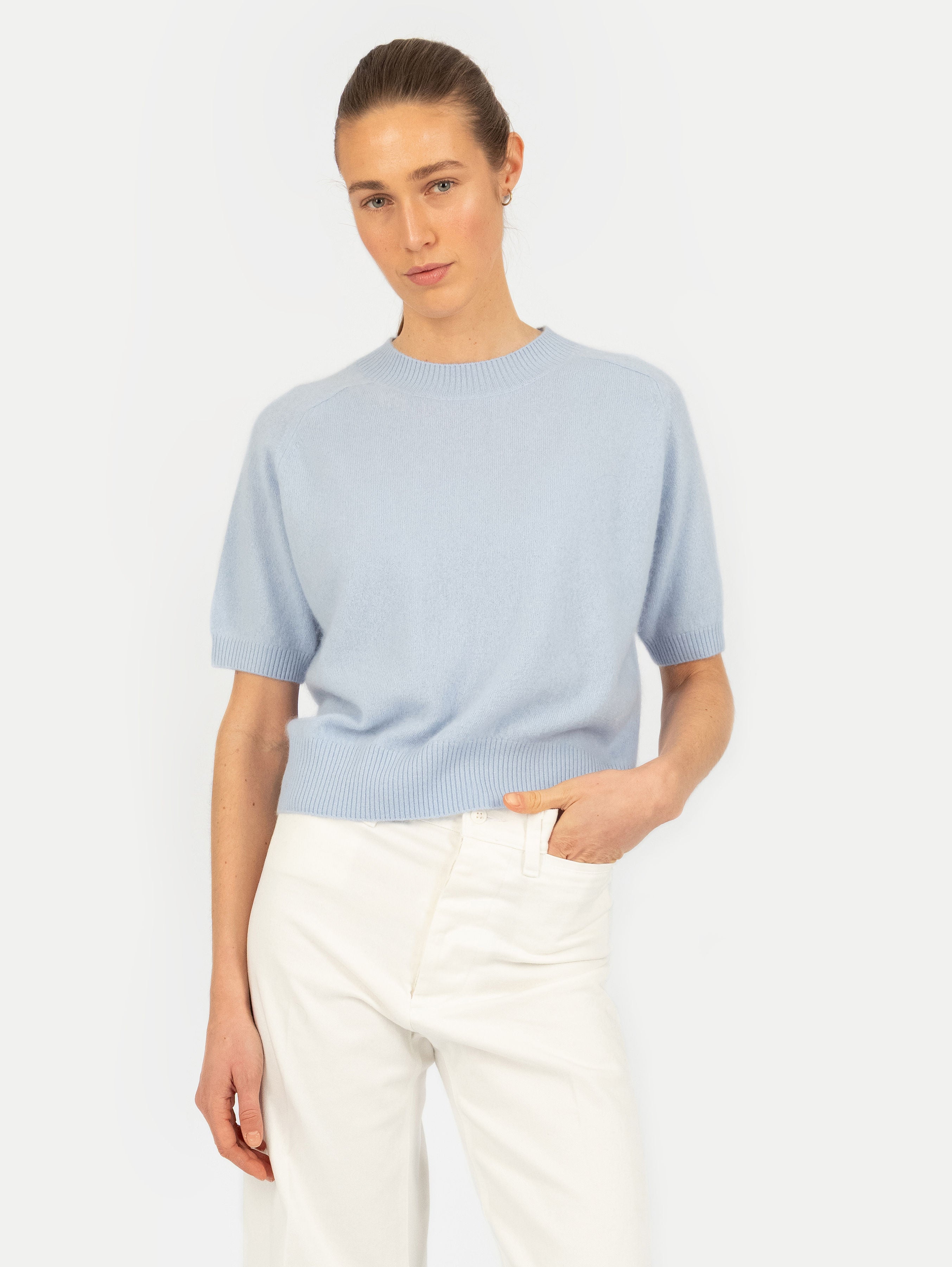 ANITA BRUSHED SWEATER IN SKY
