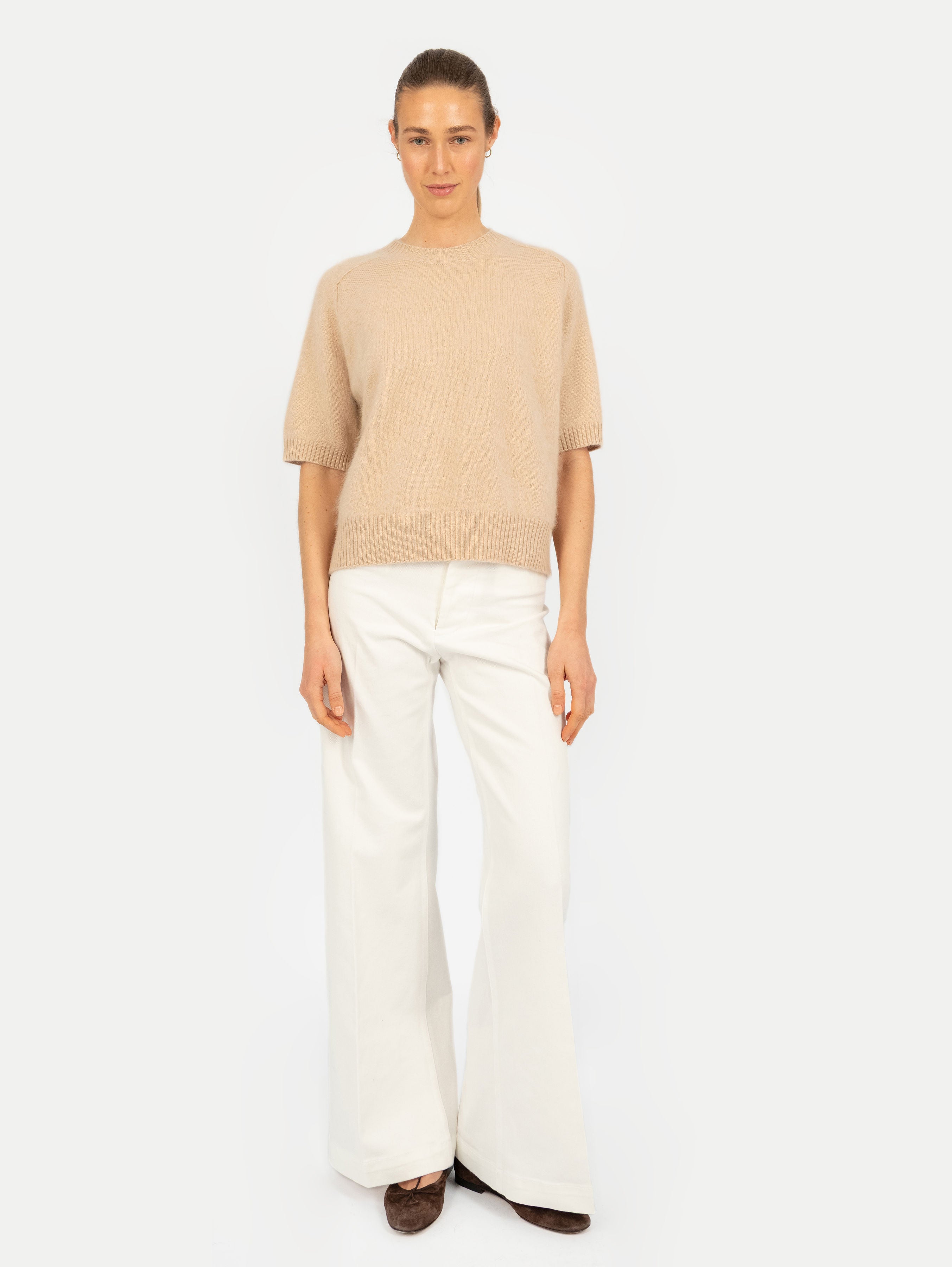 ANITA BRUSHED SWEATER IN AMBER