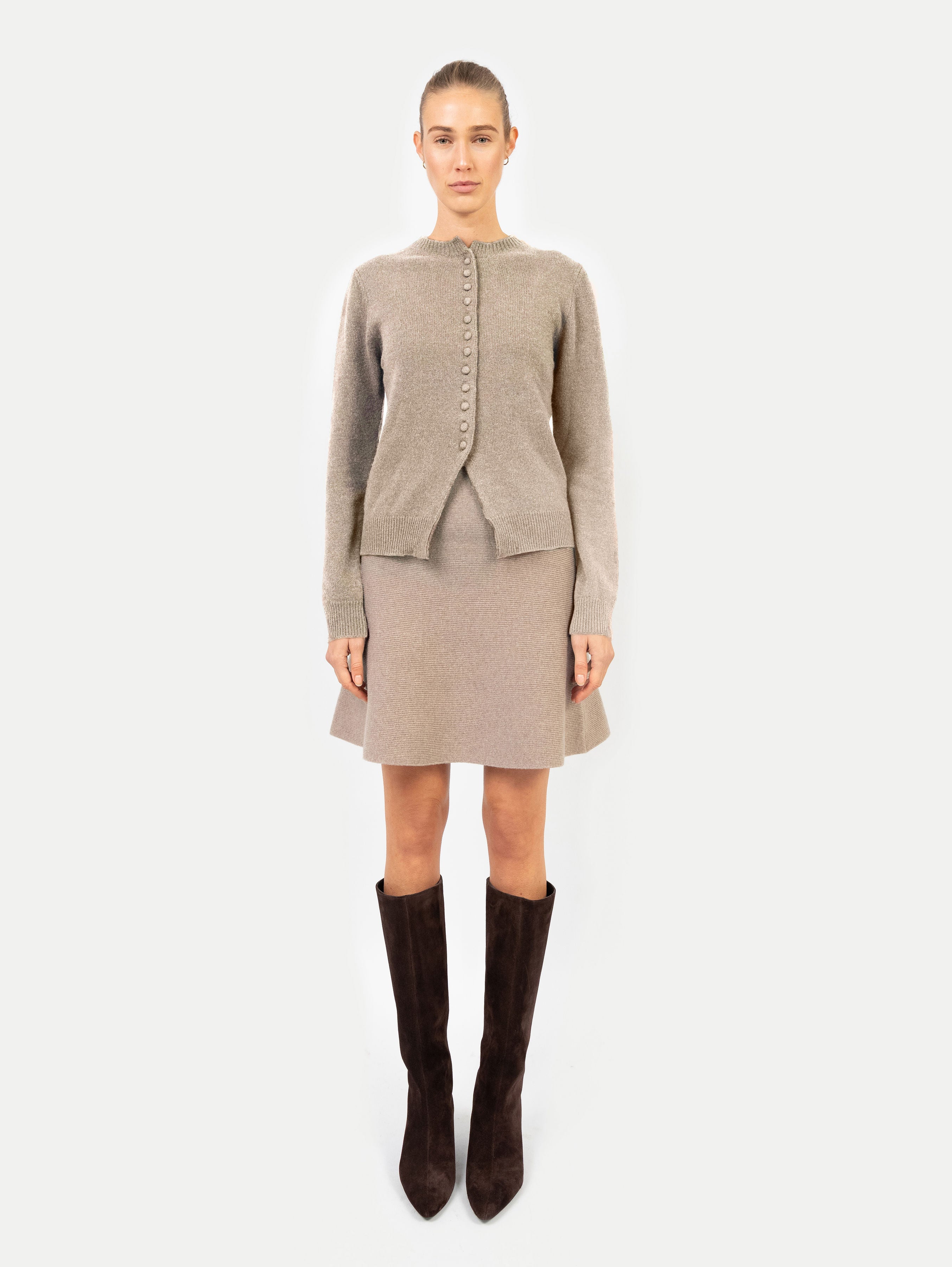 PW x AVB CELINA CARDIGAN IN WOOD