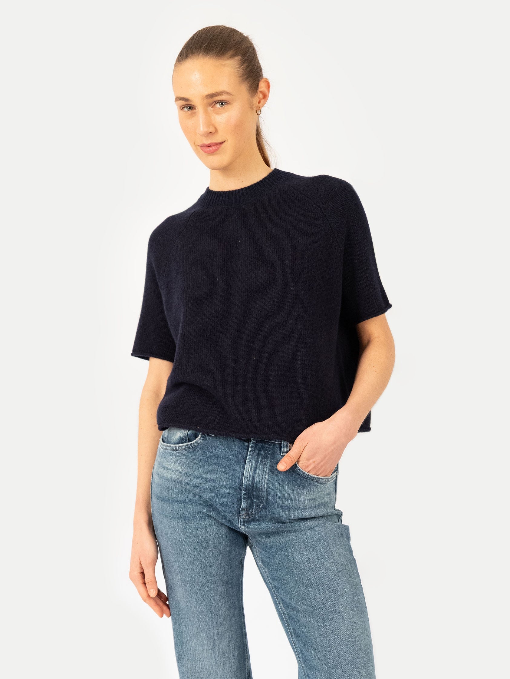 GRETA SWEATER IN DEEP BLUE