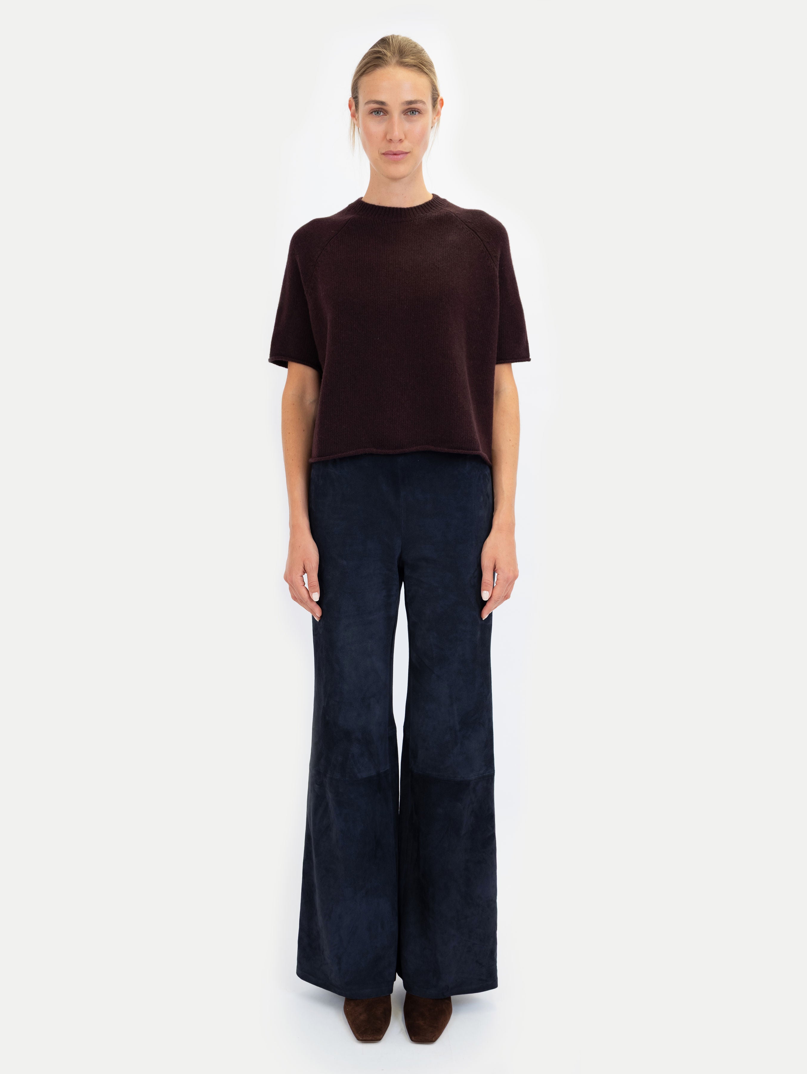 GRETA SWEATER IN MELANZANE