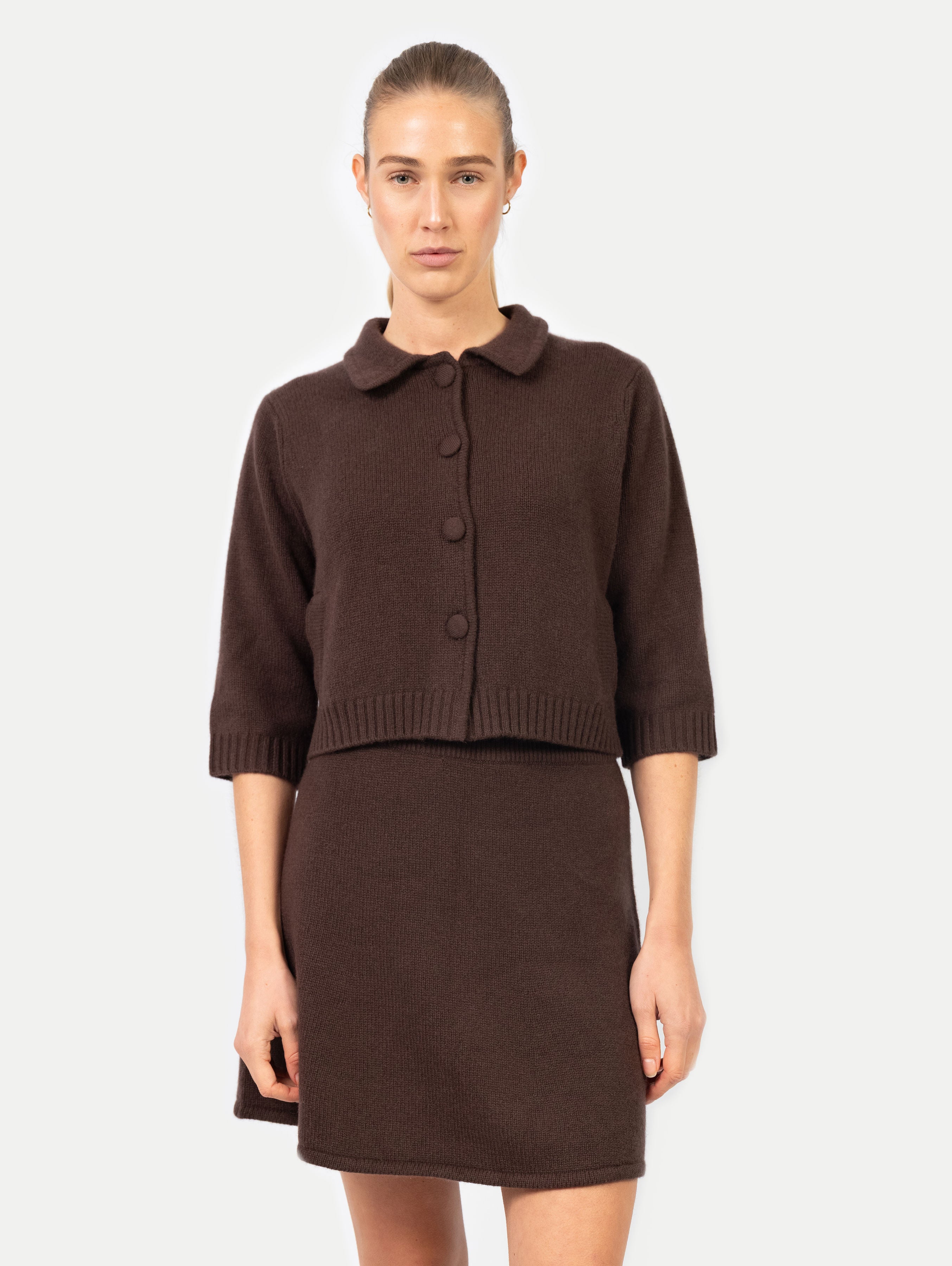 LAURA SKIRT IN TRUFFLE BROWN