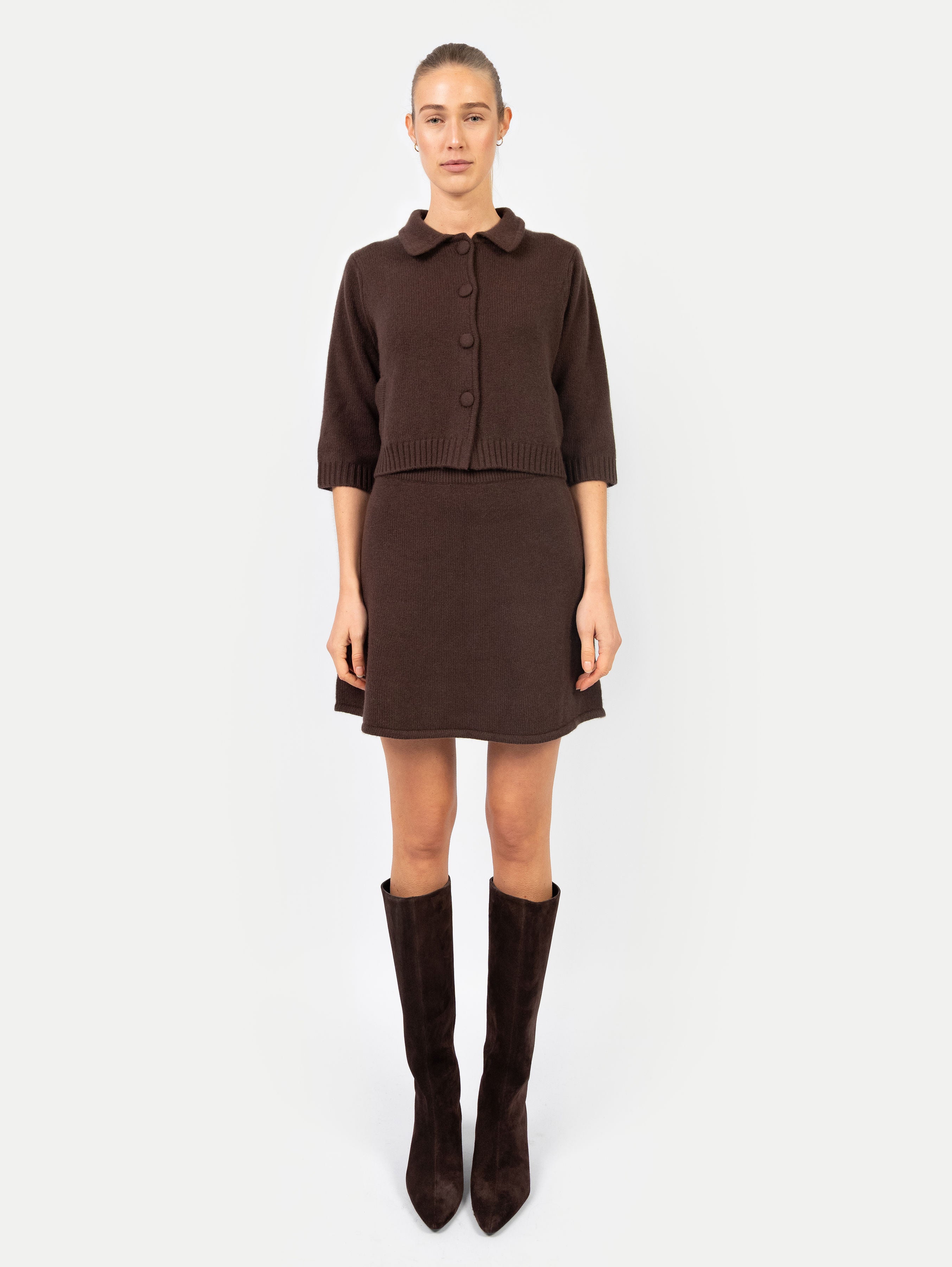 LAURA SKIRT IN TRUFFLE BROWN