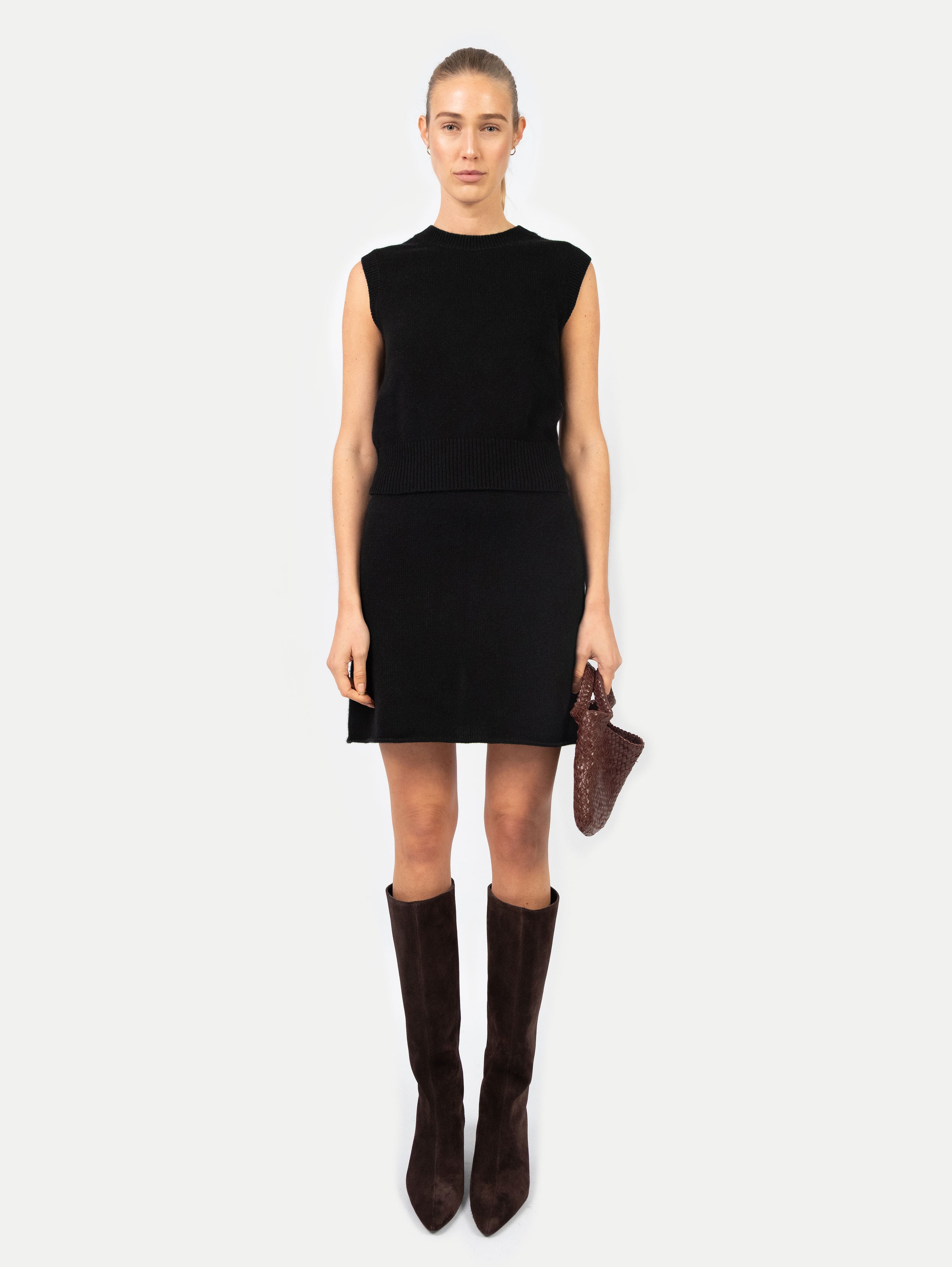 LAURA SKIRT IN BLACK SESAME