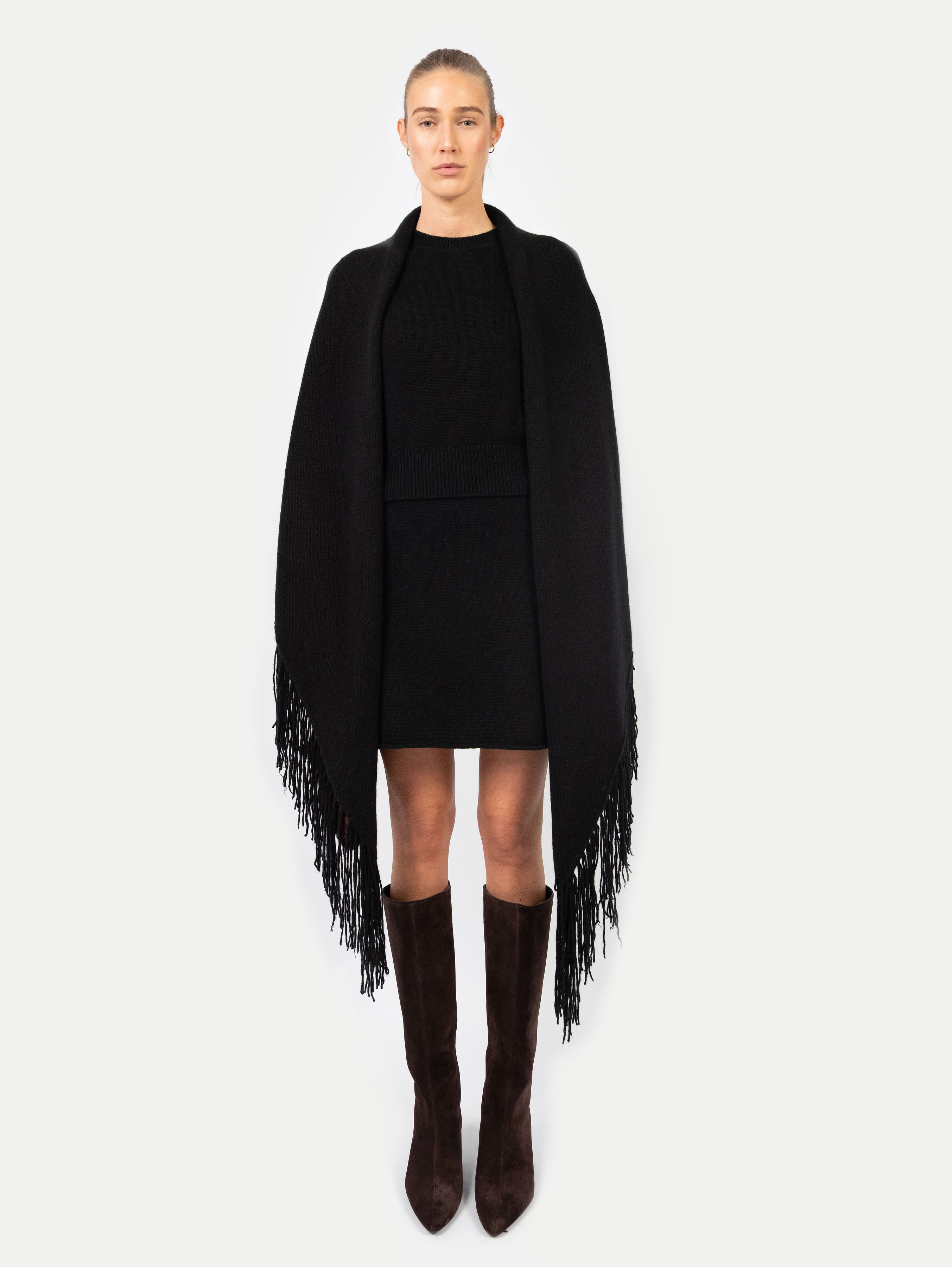 LAURA SCARF IN BLACK SESAME
