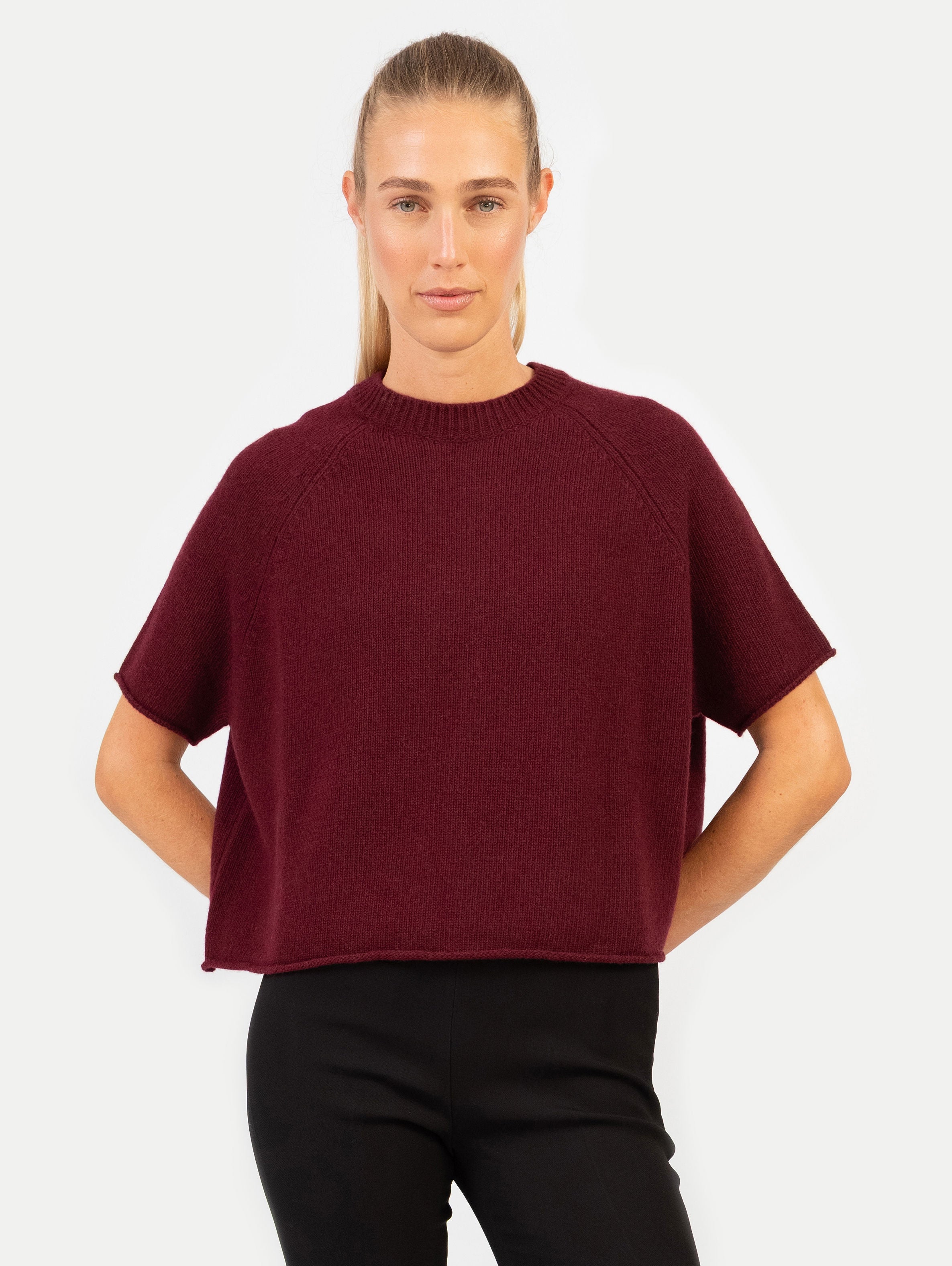 GRETA SWEATER IN DARK CHERRY