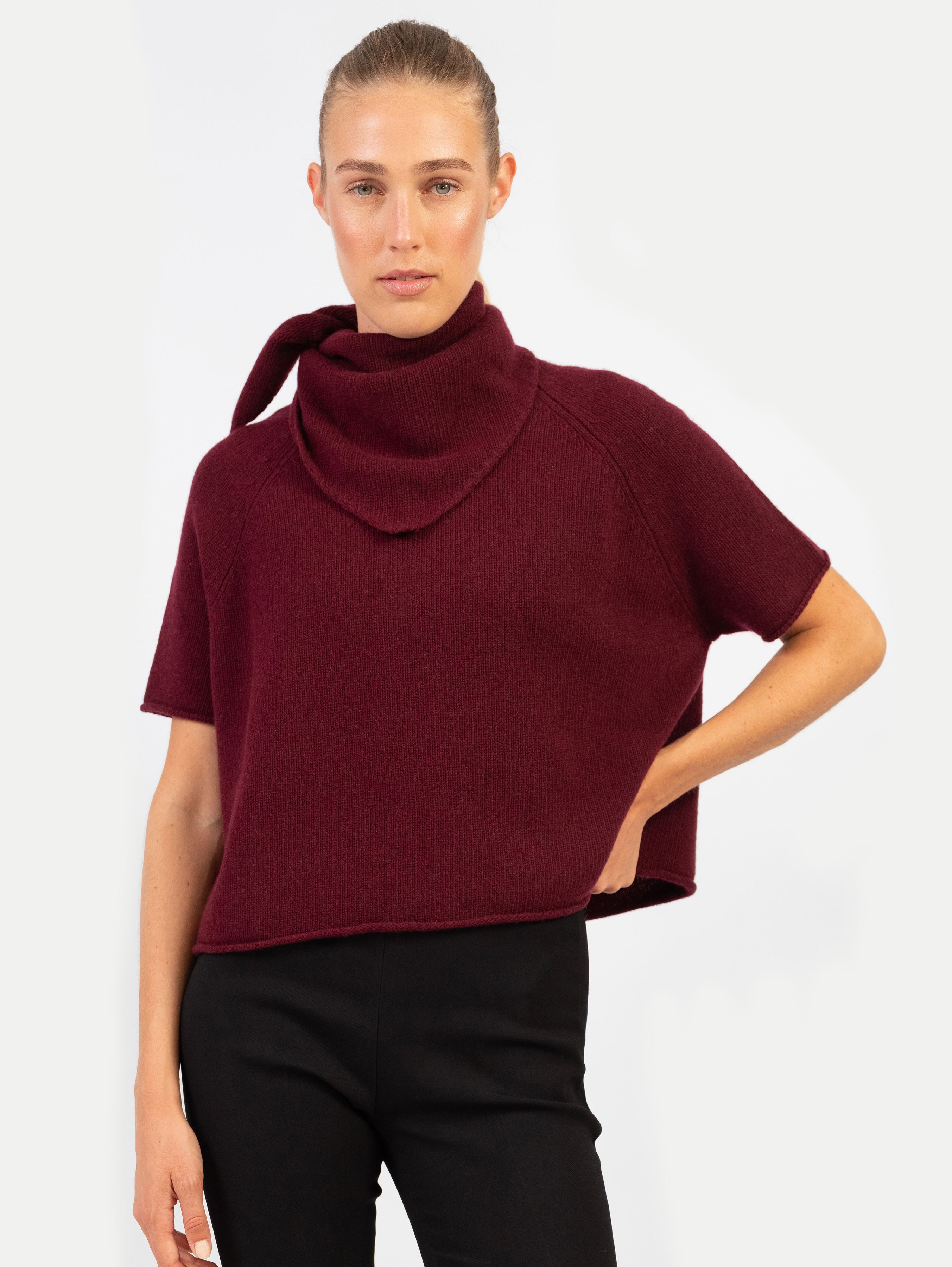 CARA SCARF IN DARK CHERRY