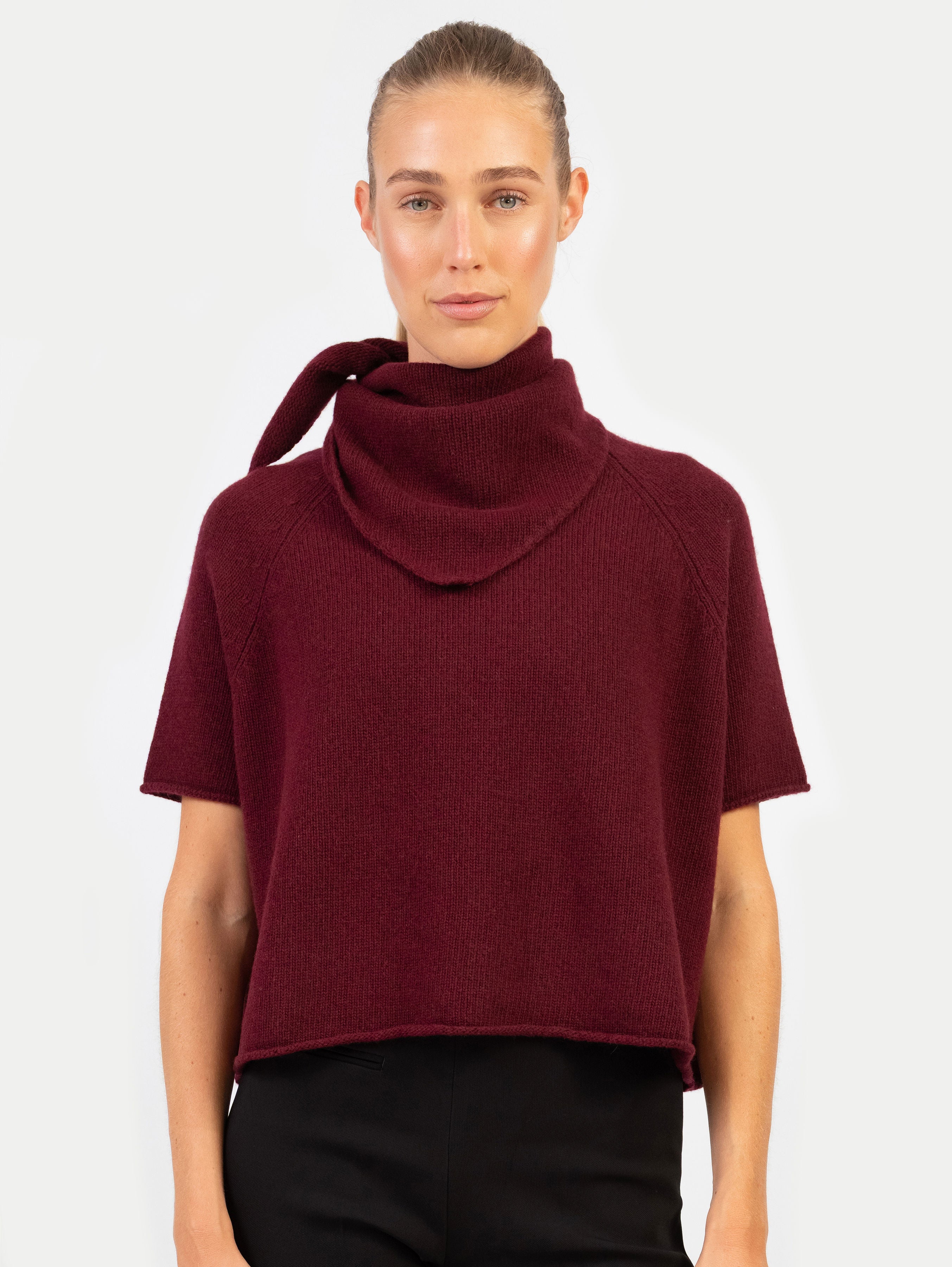 CARA SCARF IN DARK CHERRY