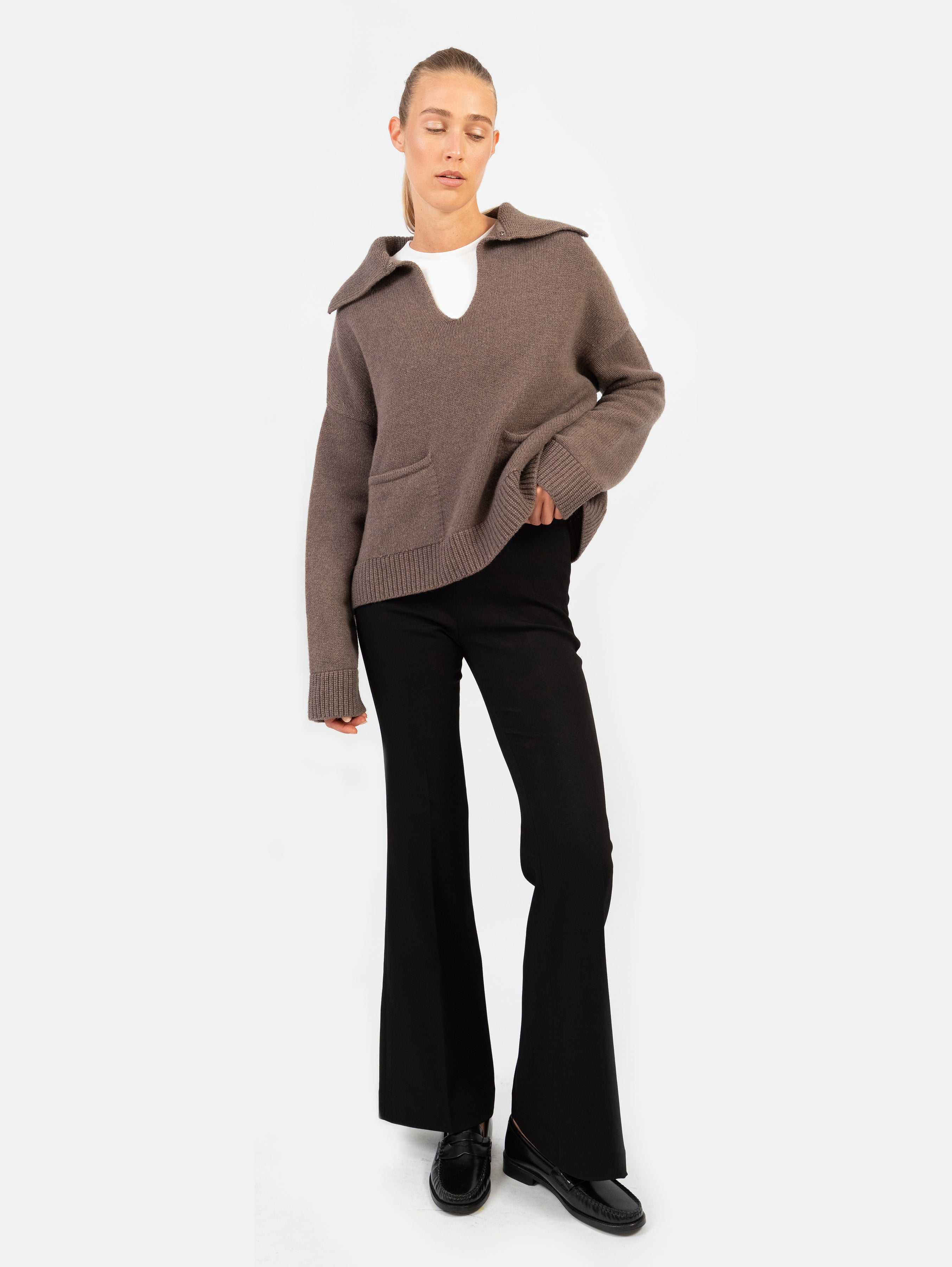 VALENTINE SWEATER IN DARK NOUGAT