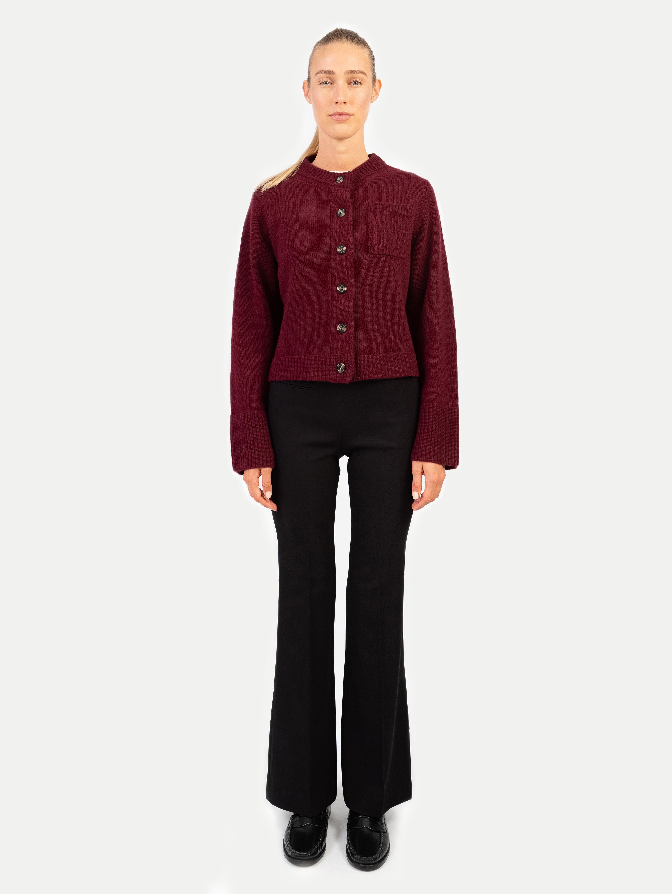 LILLY CARDIGAN IN DARK CHERRY