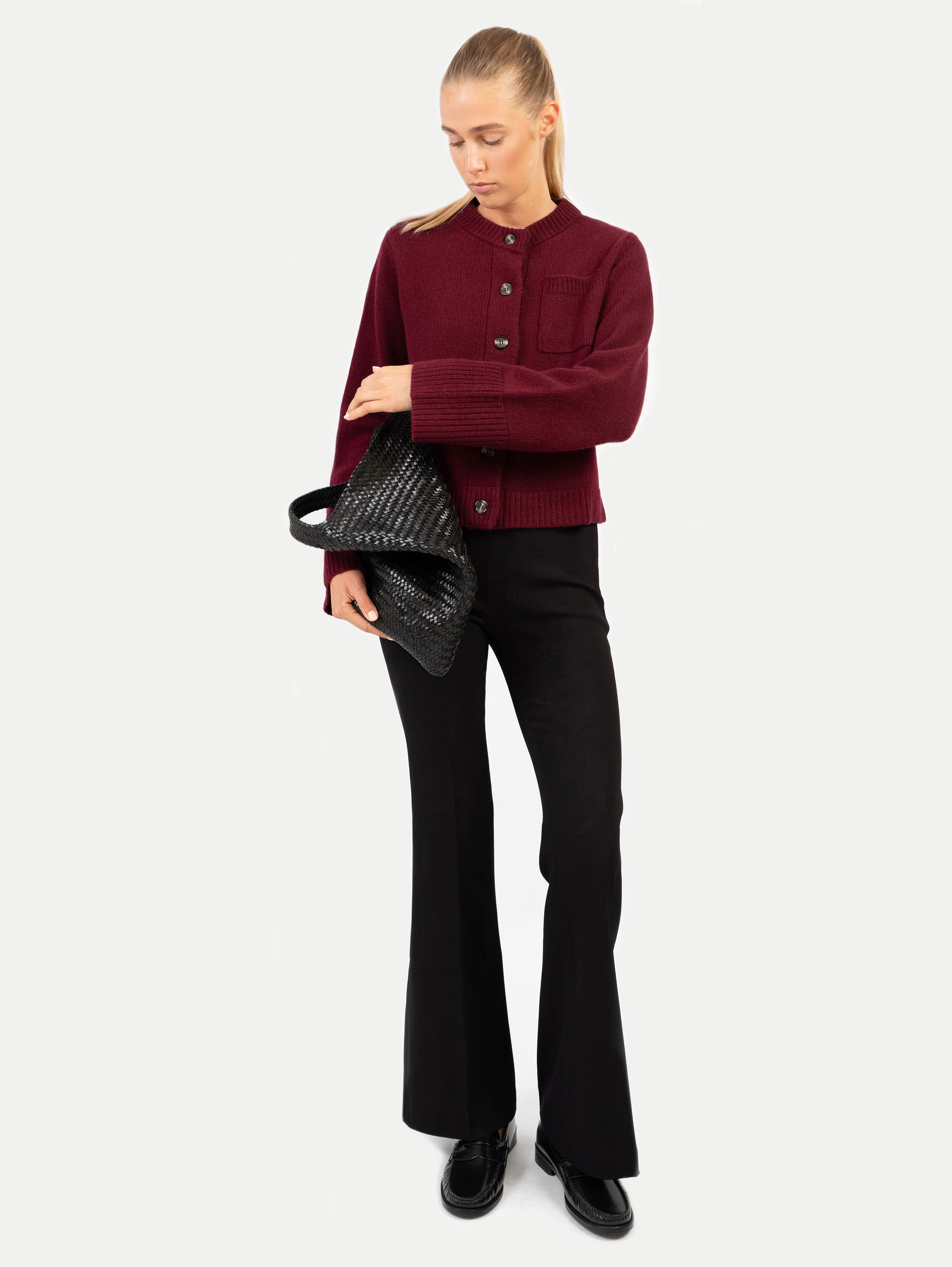 LILLY CARDIGAN IN DARK CHERRY