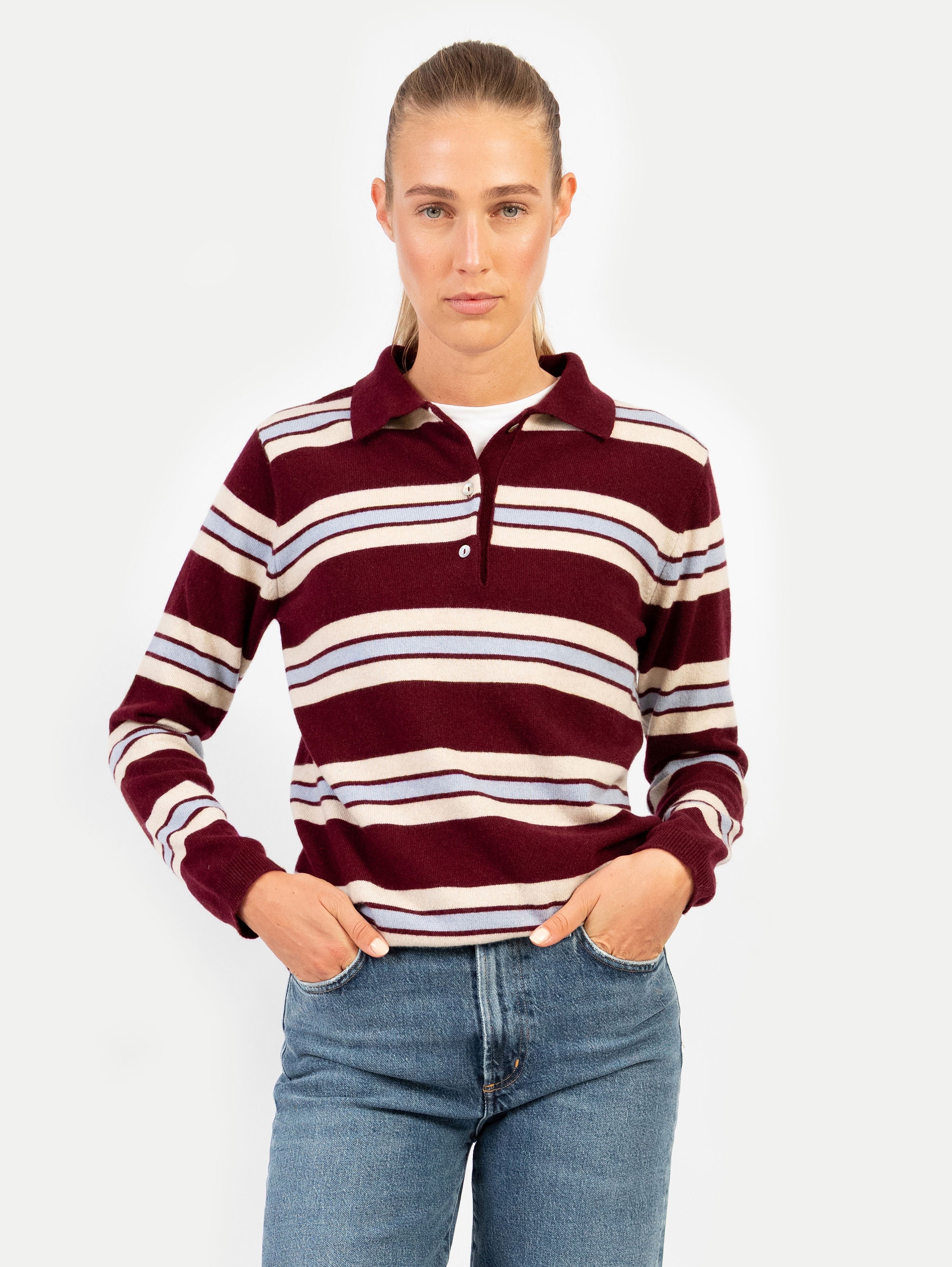 ROBIN POLO IN DARK CHERRY