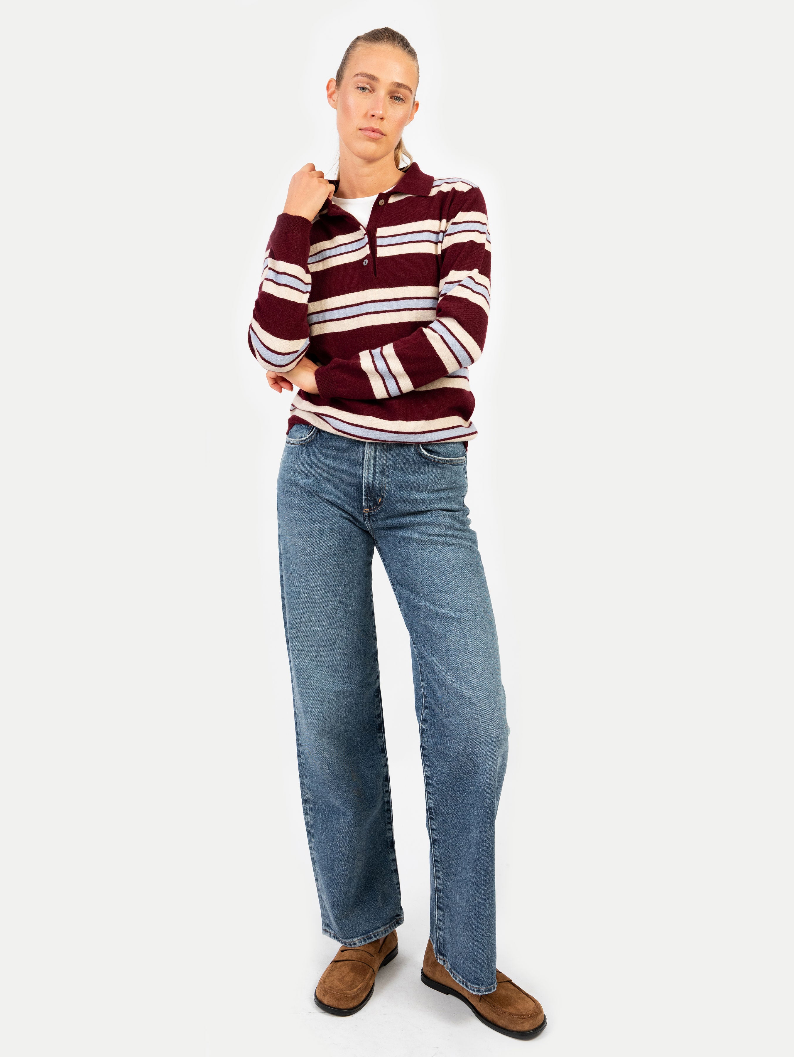 ROBIN POLO IN DARK CHERRY