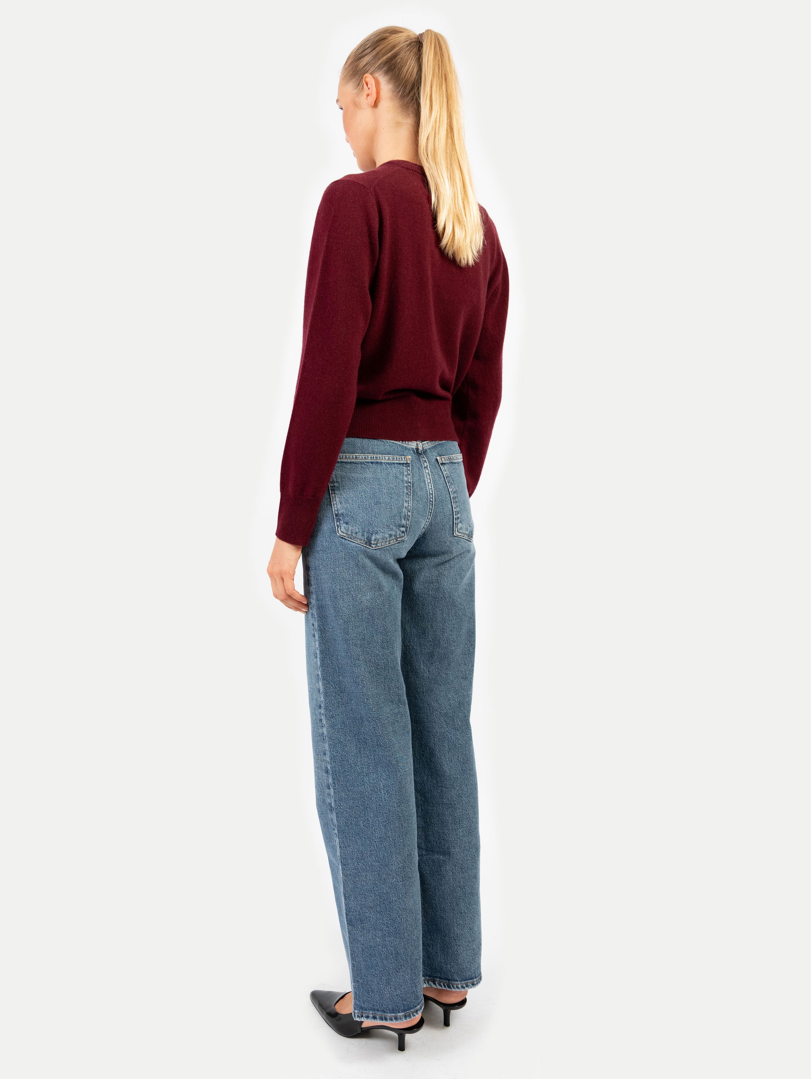 CLARA CARDIGAN IN DARK CHERRY