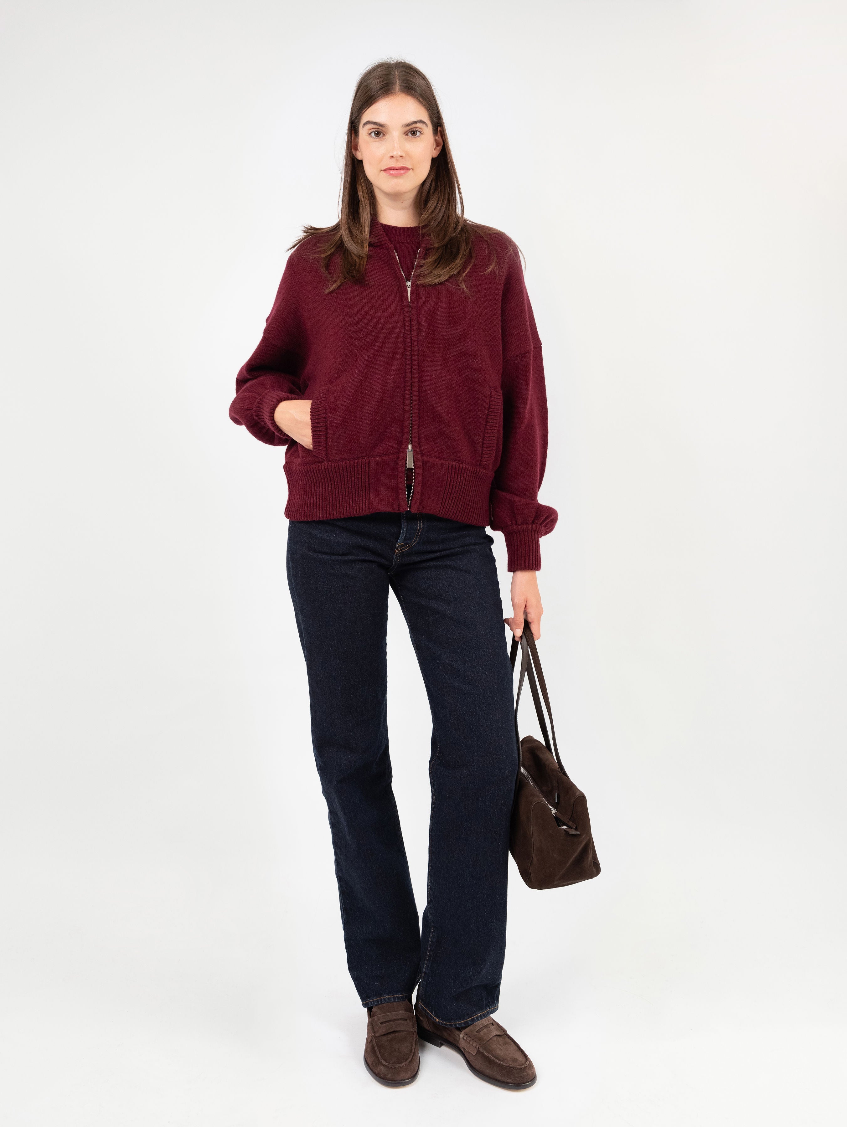 AUGUSTA JACKET IN DARK CHERRY