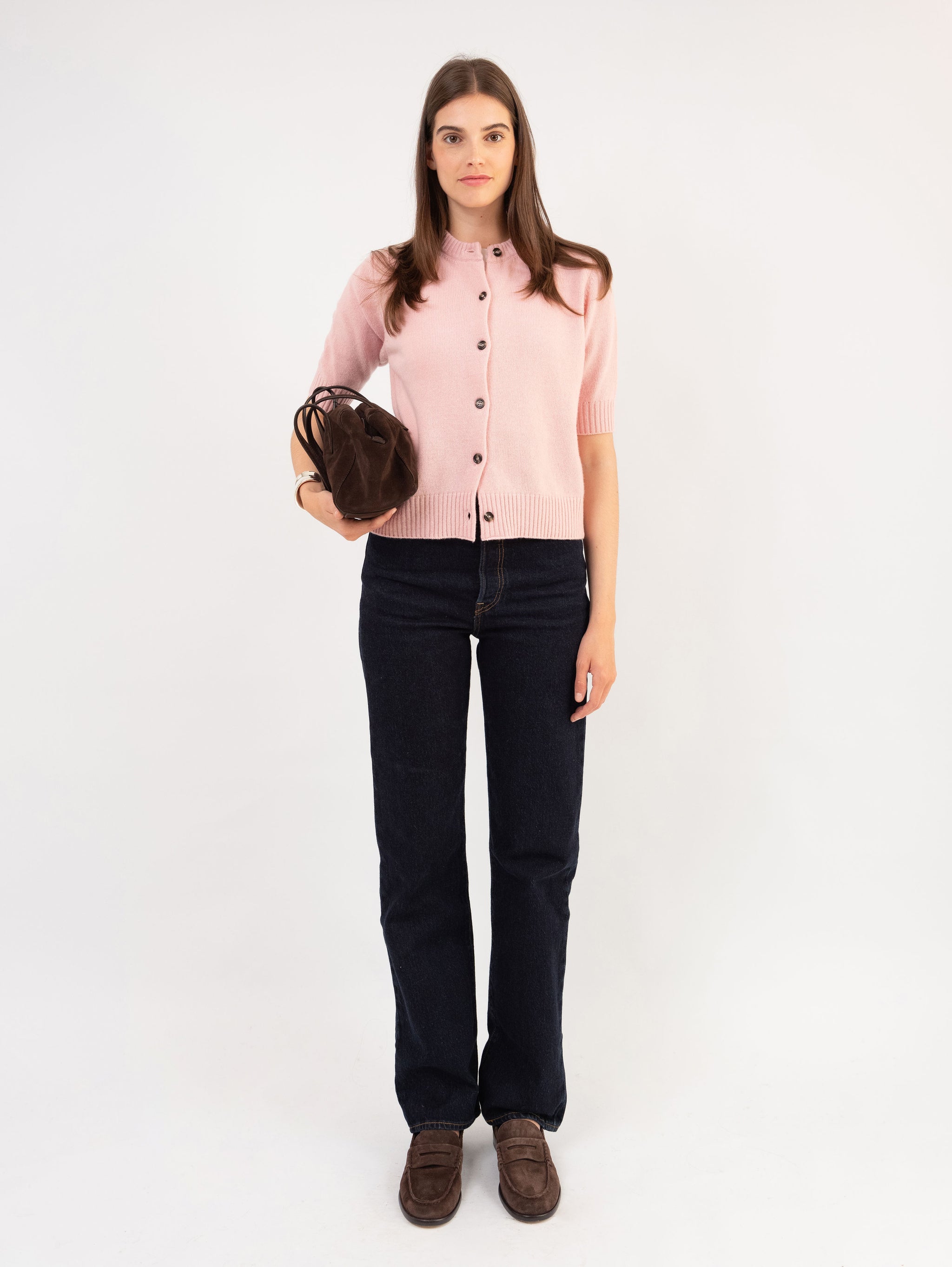 Louisa Cardigan Pink Melange