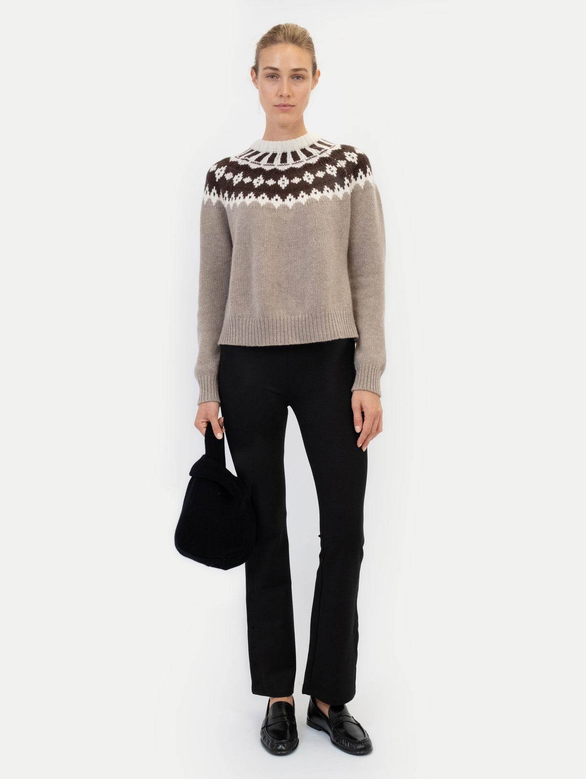 LAURA FAIR ISLE SWEATER 2.0 IN ALMOND POWDER