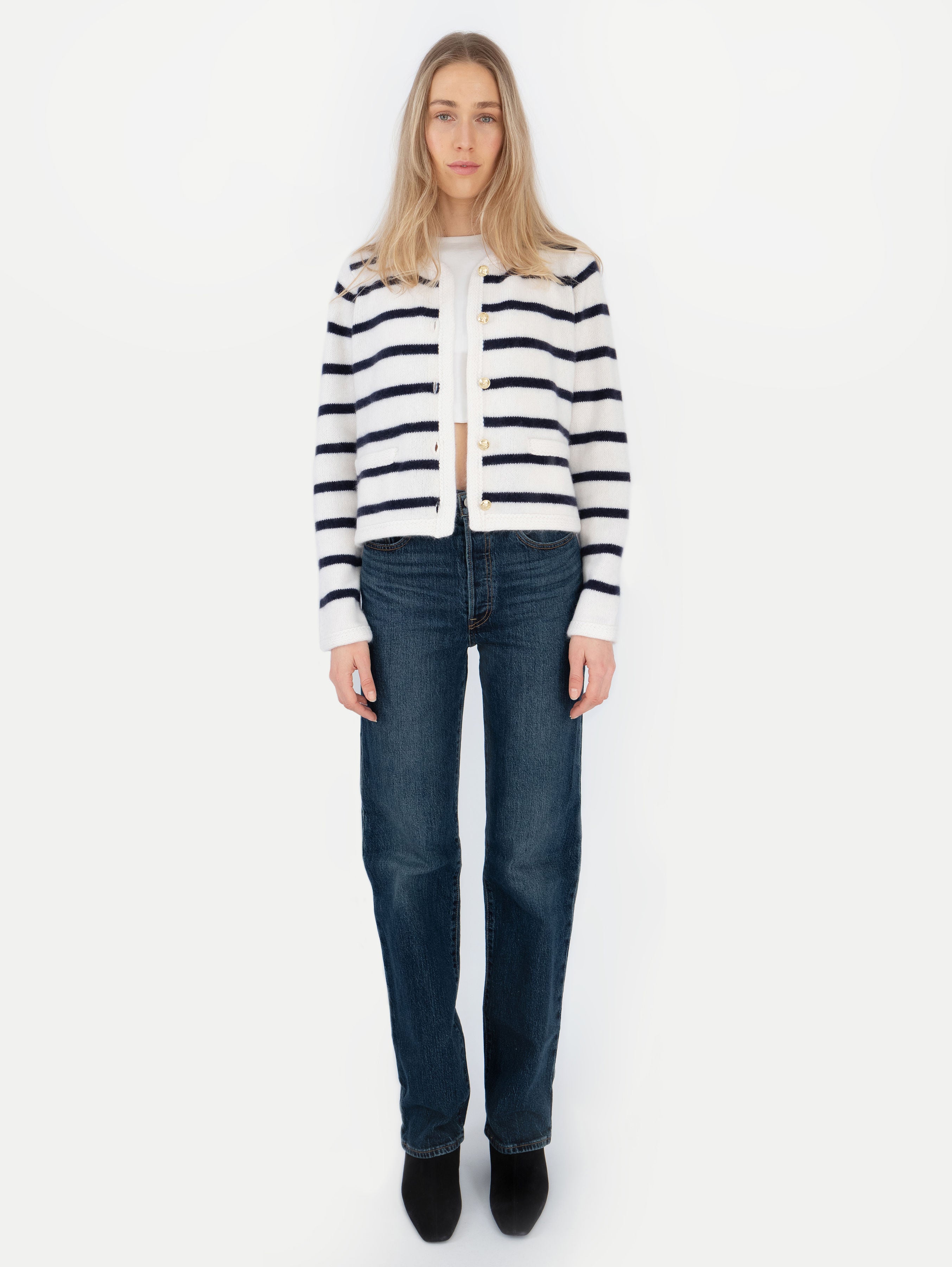BLANCA JACKET IN SUGAR GLAZE/DEEP BLUE