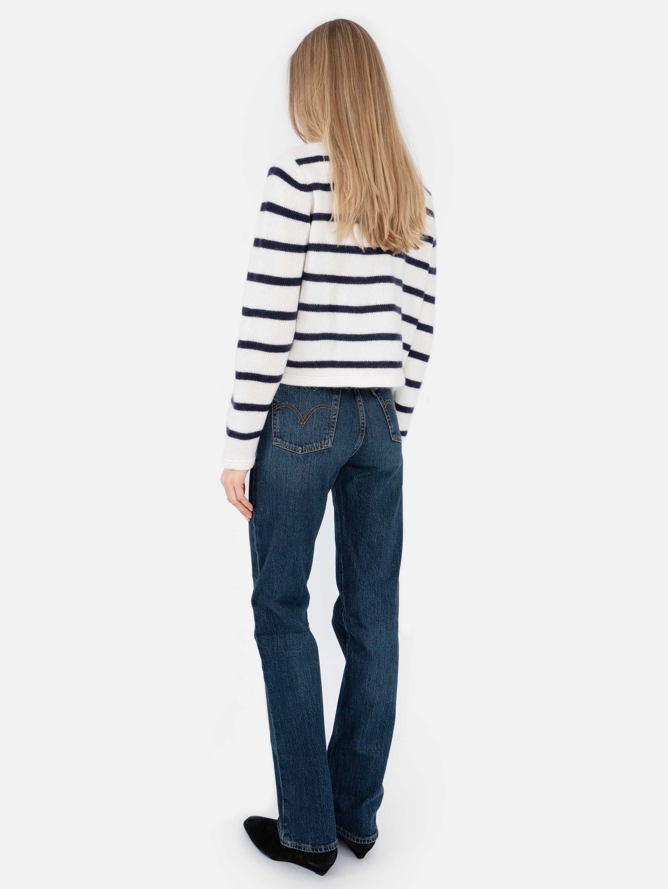 BLANCA JACKET IN SUGAR GLAZE/DEEP BLUE