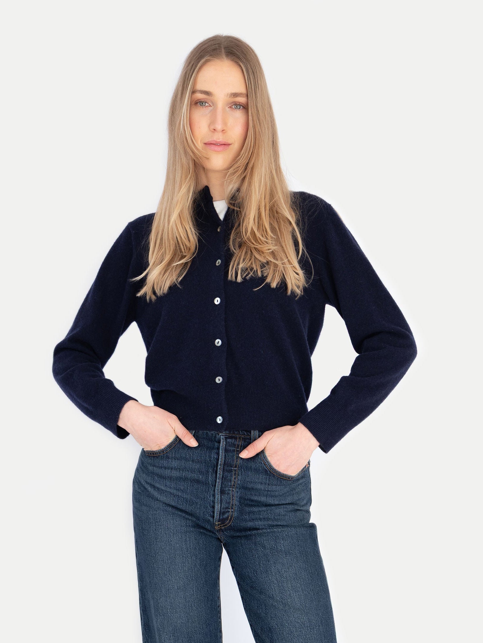 CLARA CARDIGAN IN DEEP BLUE