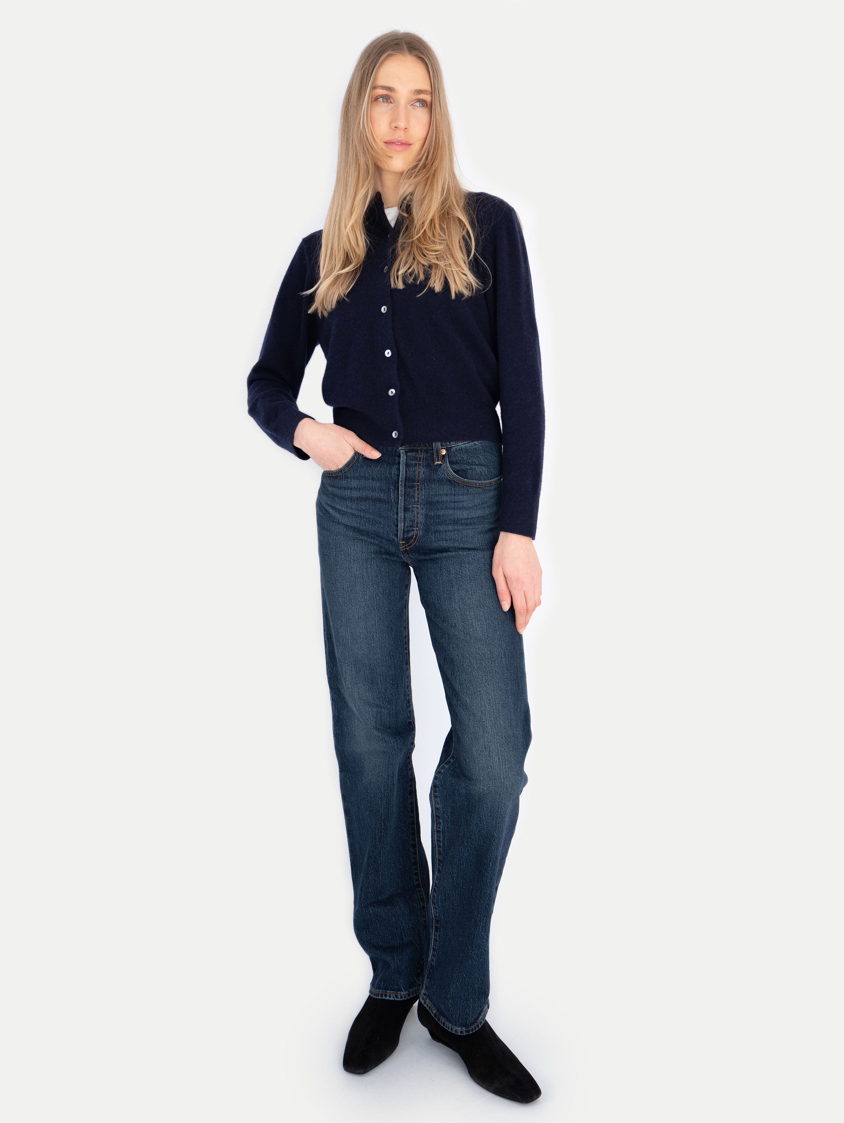 CLARA CARDIGAN IN DEEP BLUE
