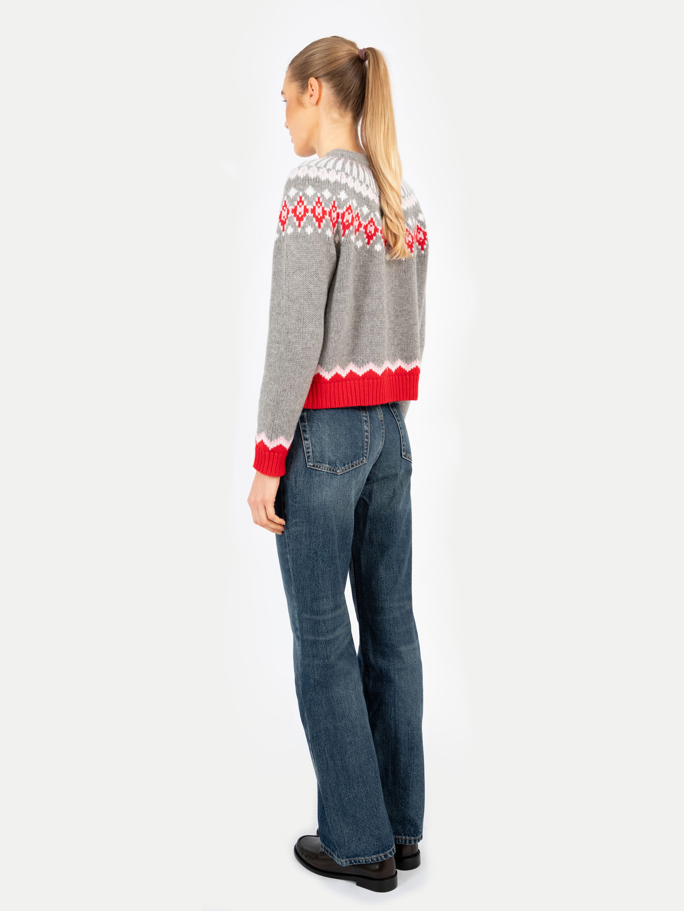 LAURA FAIR ISLE SWEATER IN SALT GREY