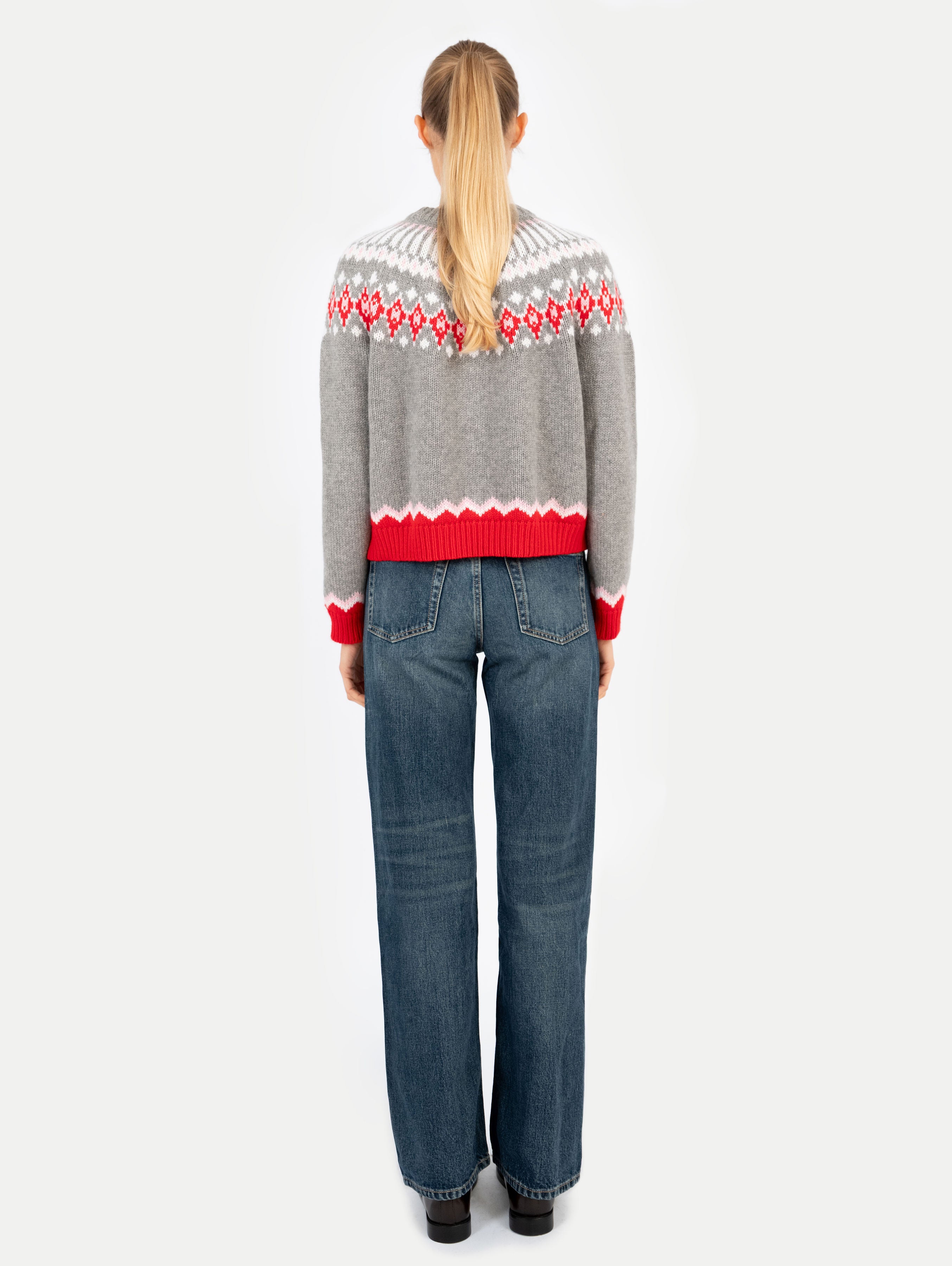 LAURA FAIR ISLE SWEATER IN SALT GREY