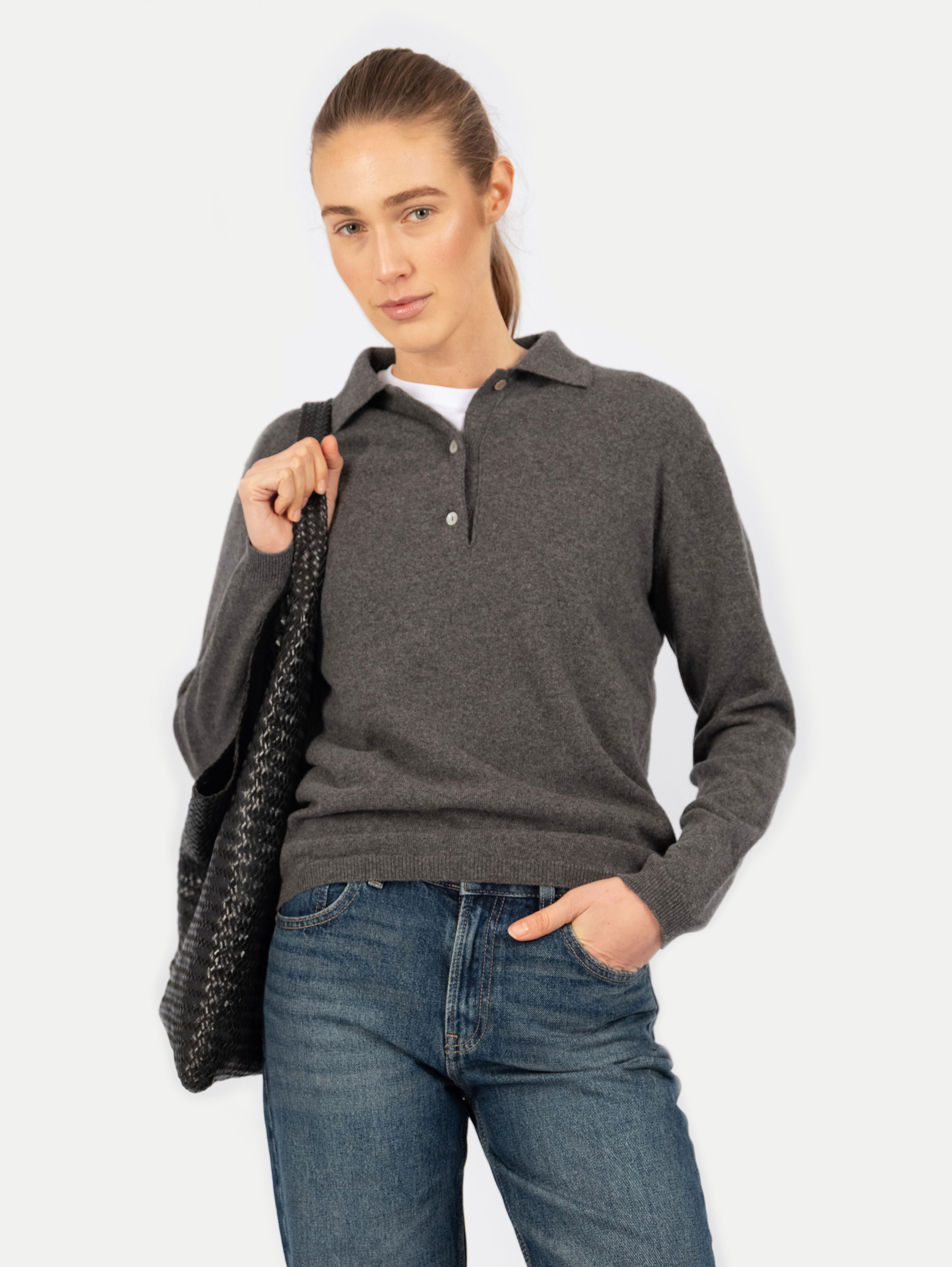 ROBIN POLO IN ANTHRAZIT