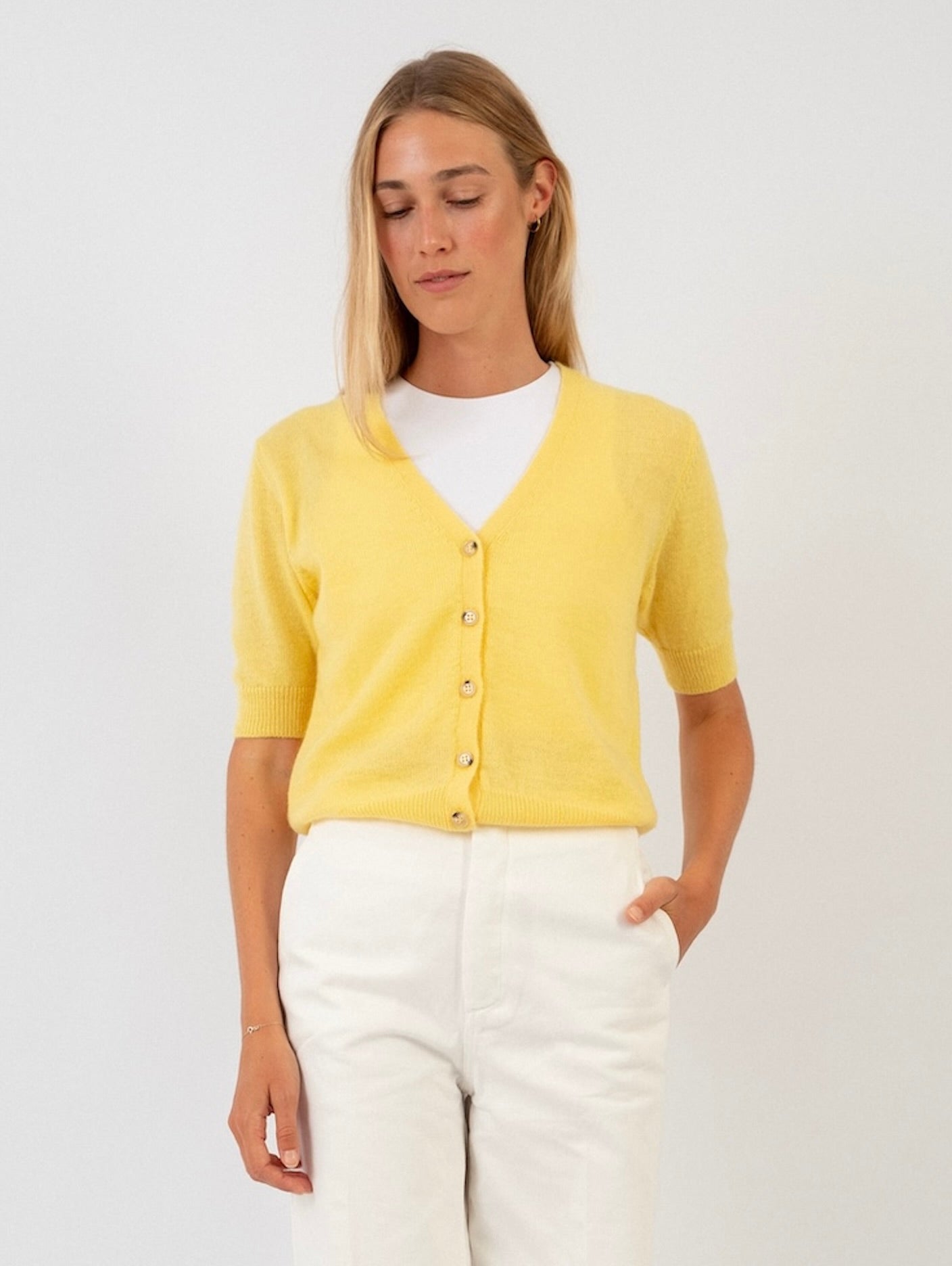FLORENTINE CARDIGAN IN LEMON SORBET