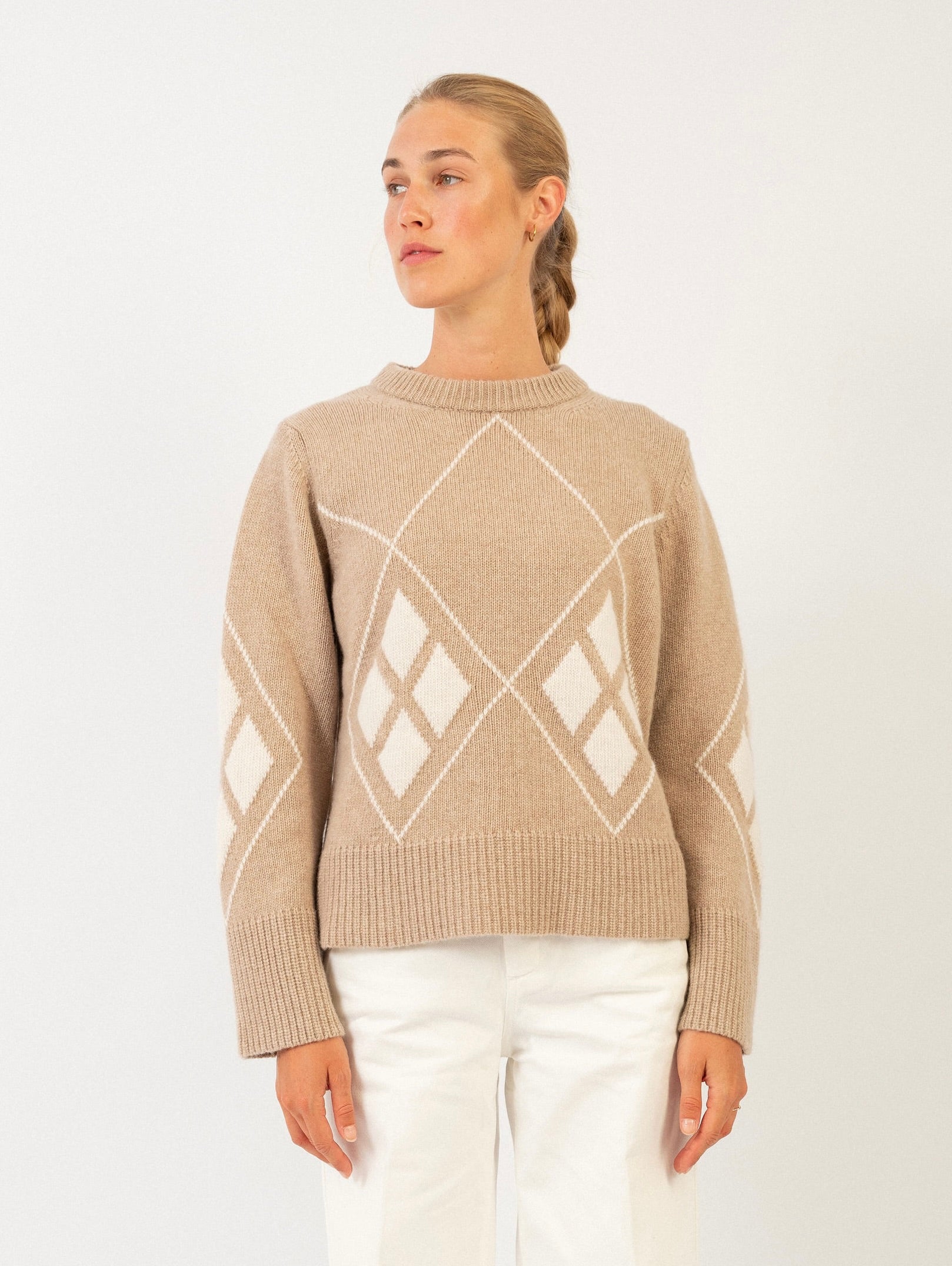 PAULI SWEATER IN ARGYLE OAT