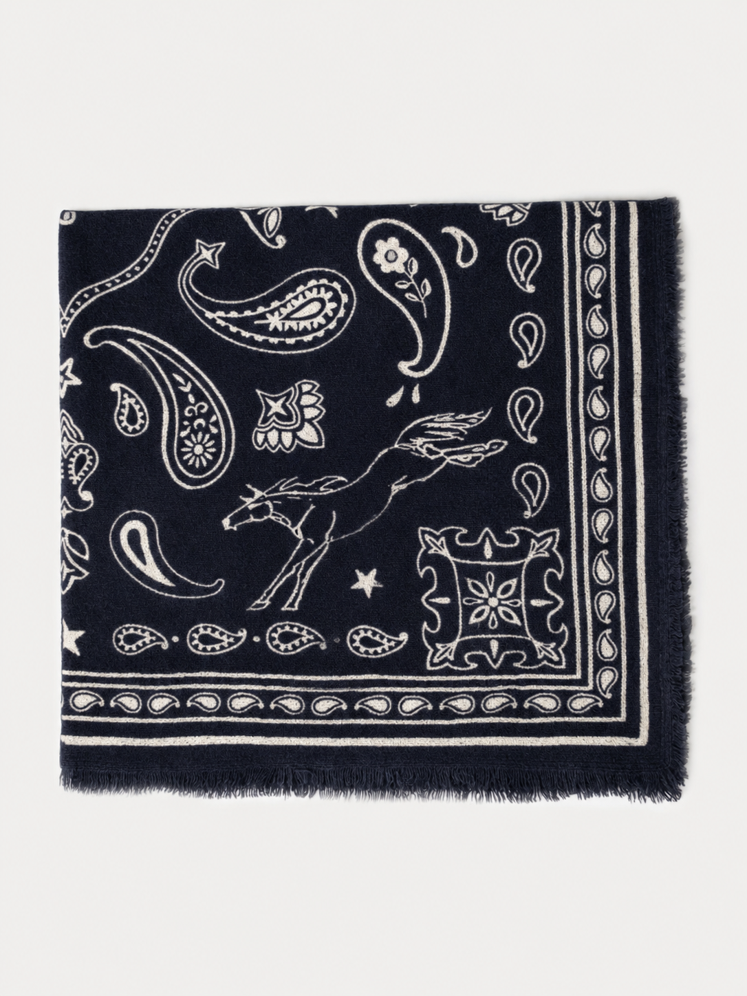NELE SCARF BIG IN DEEP BLUE / WHITE