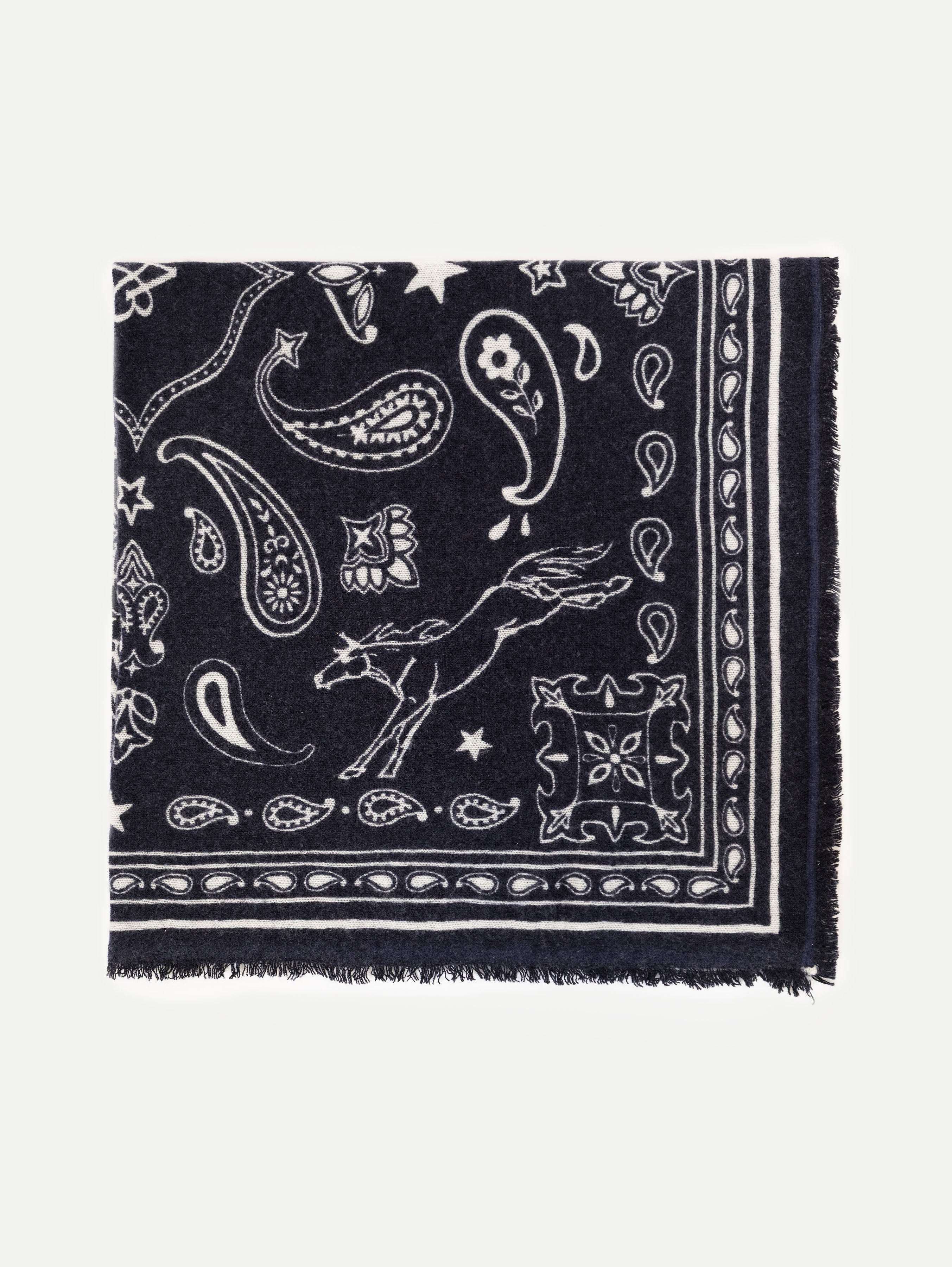 NELE SCARF BIG IN DEEP BLUE / WHITE