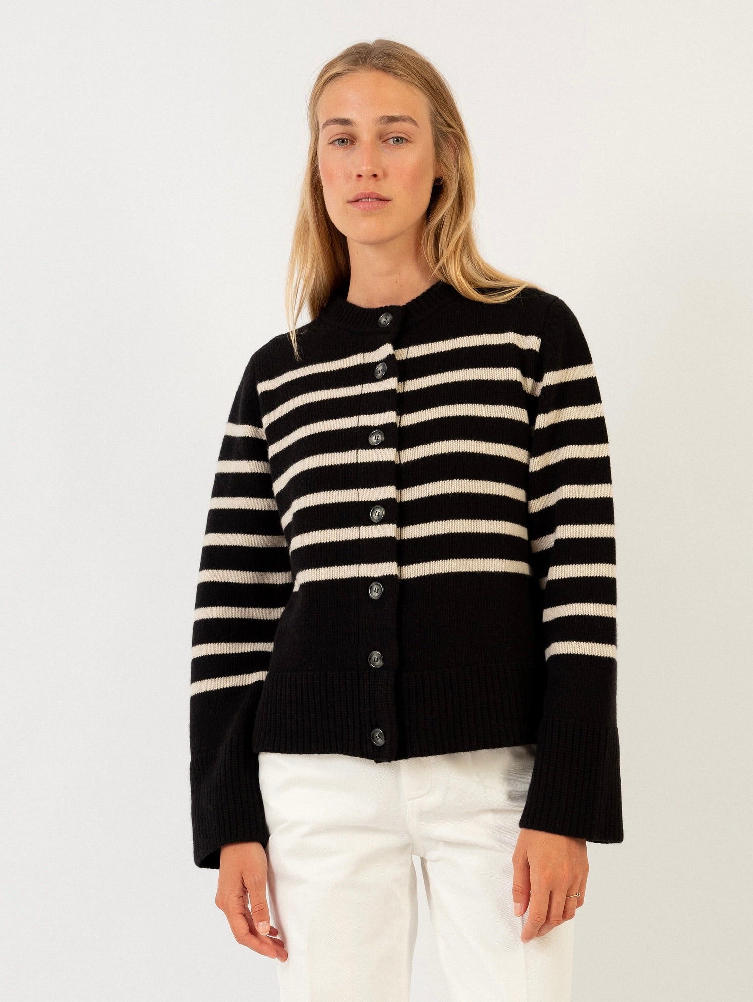 DOROTHEA CARDIGAN IN NIGHT / BUTTERMILK