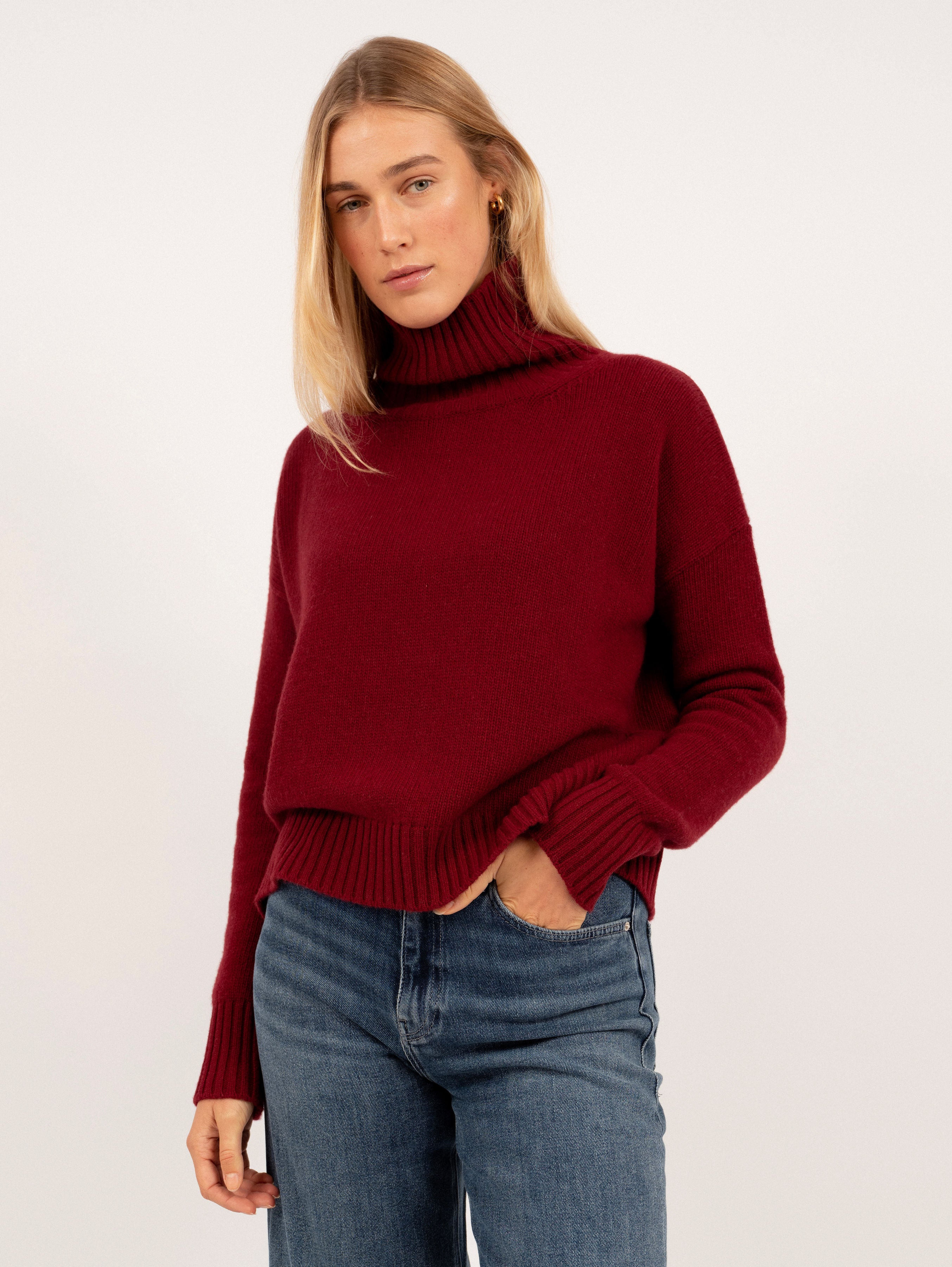 EMMA SWEATER IN RUBY RED