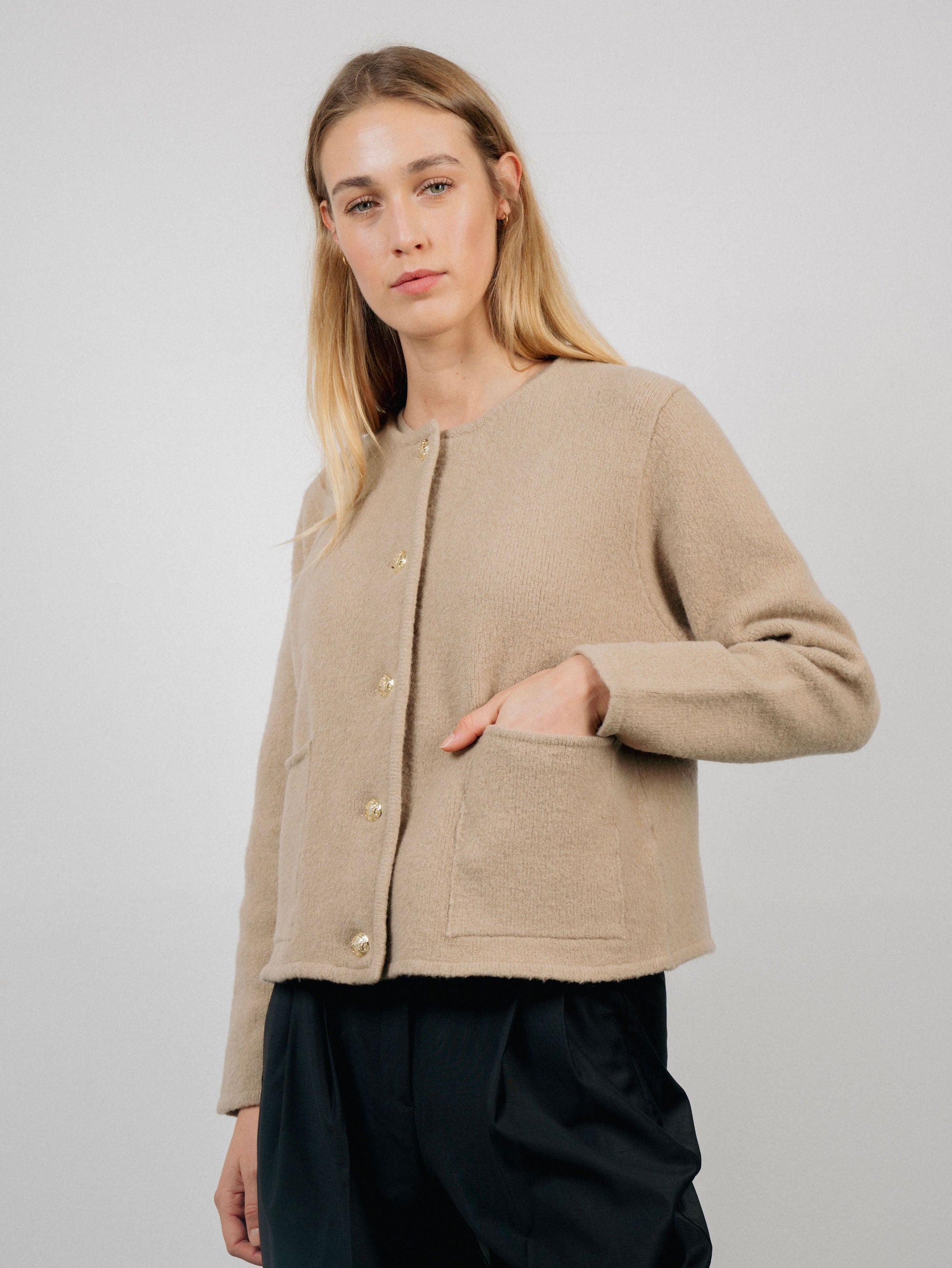 PATRICIA JACKET IN NEW WOOL BEIGE