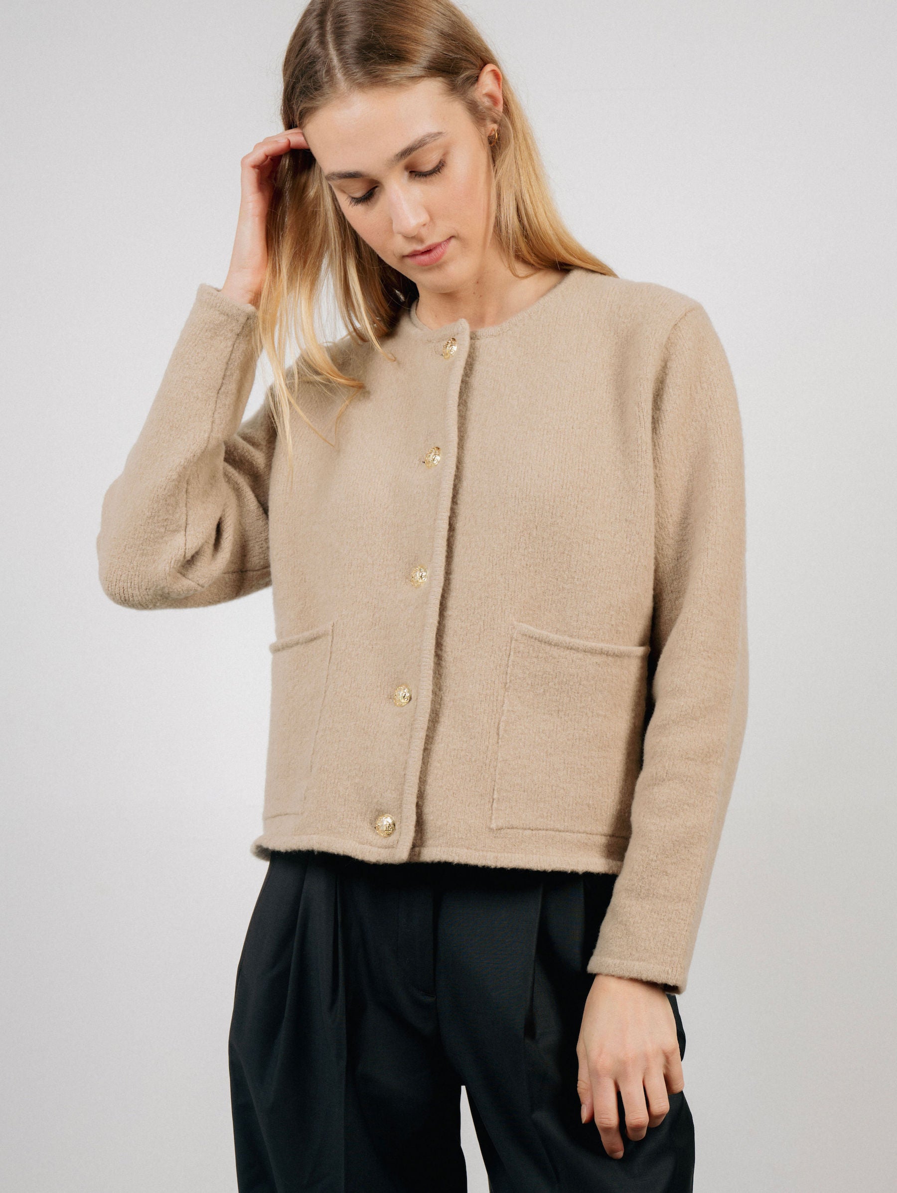 PATRICIA JACKET IN NEW WOOL BEIGE