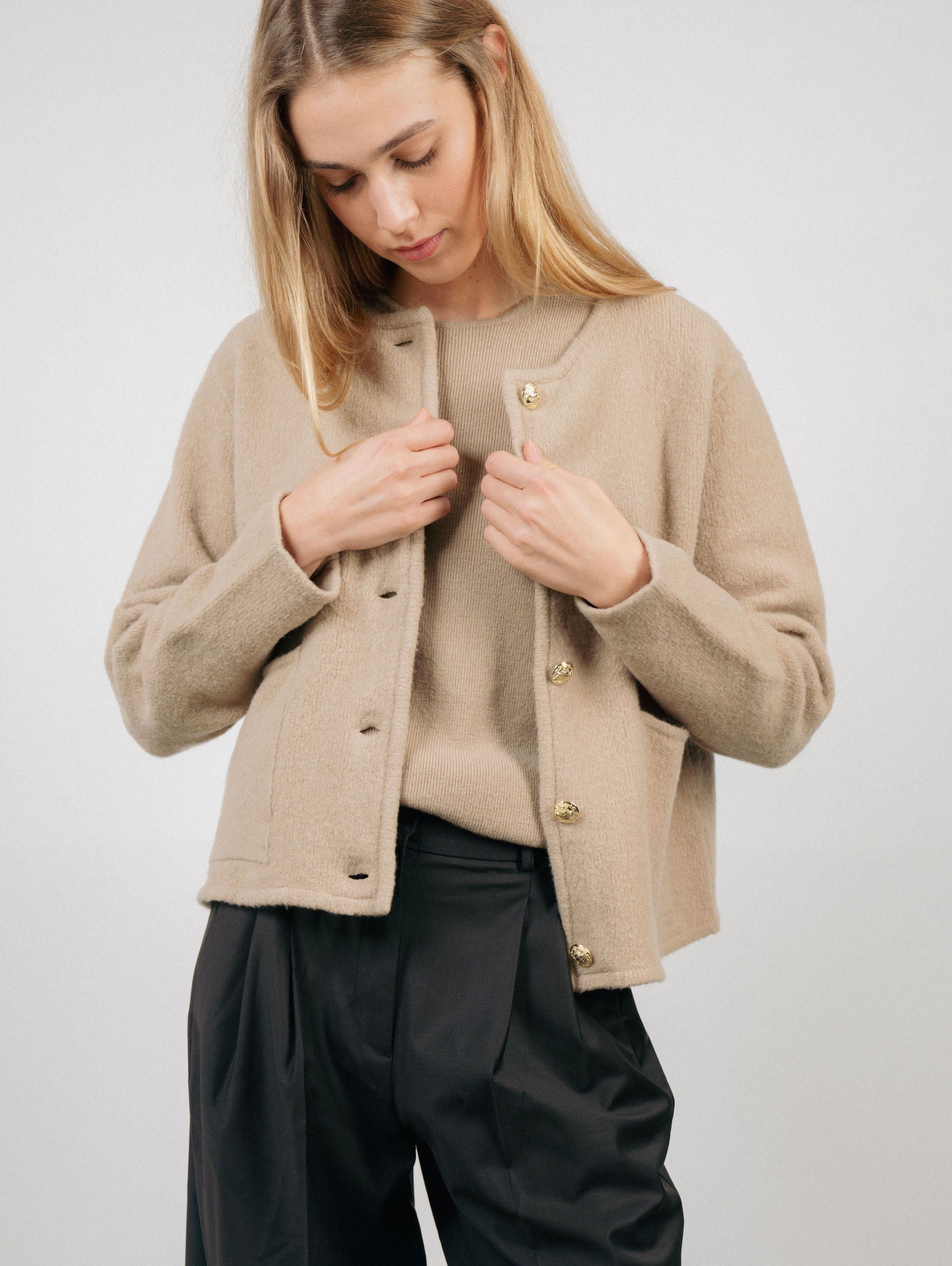 PATRICIA JACKET IN NEW WOOL BEIGE