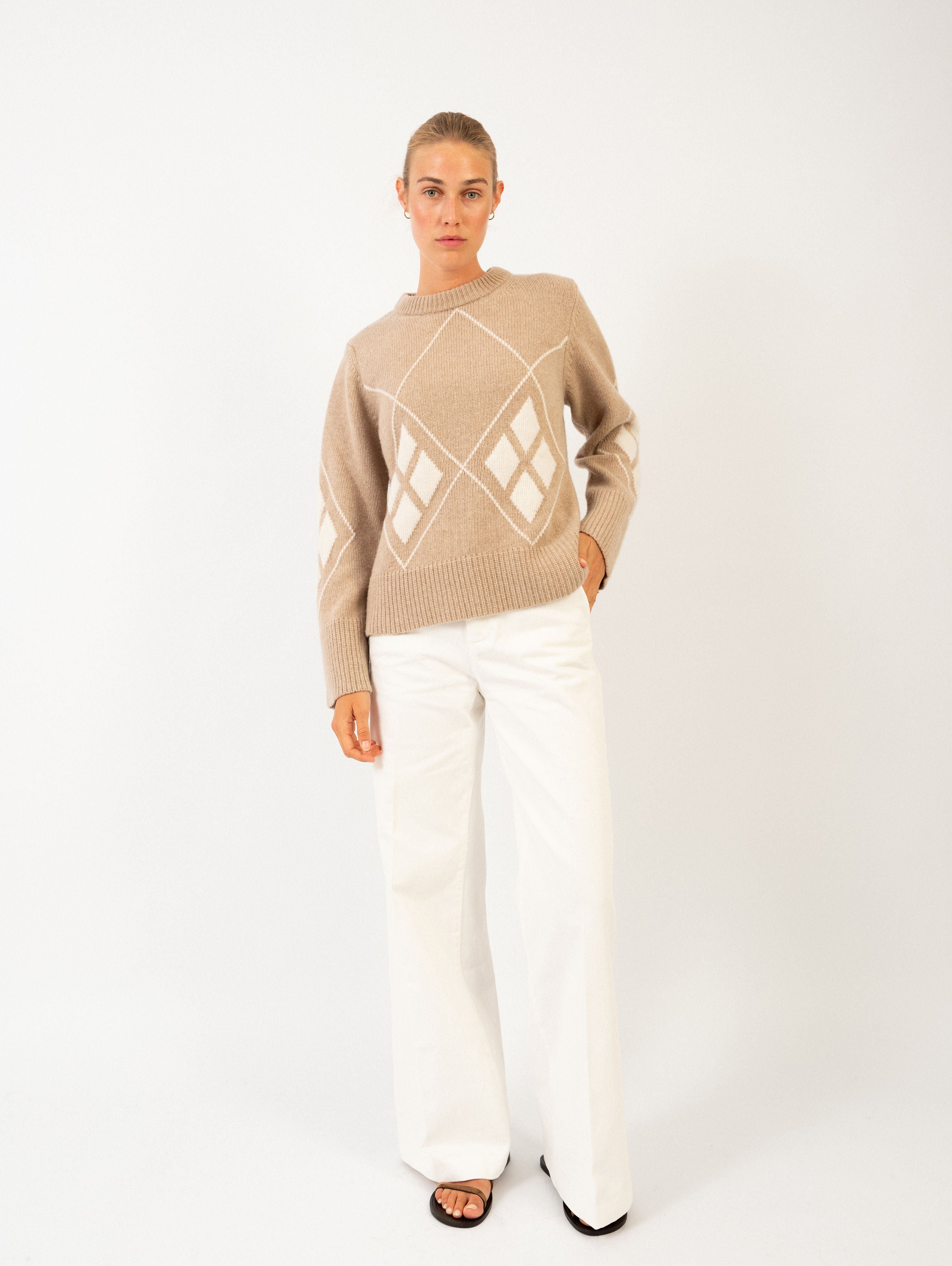 PAULI SWEATER IN ARGYLE OAT