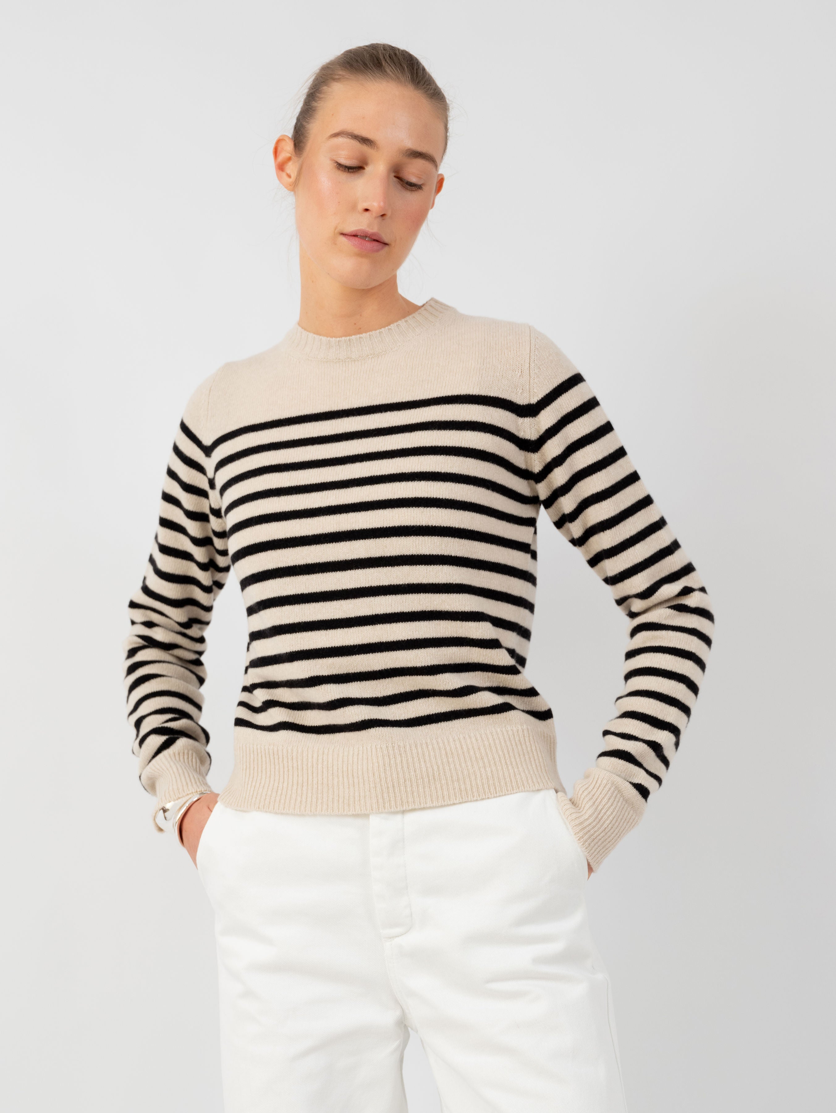 THERESA SWEATER IN BUTTERMILK / NIGHT