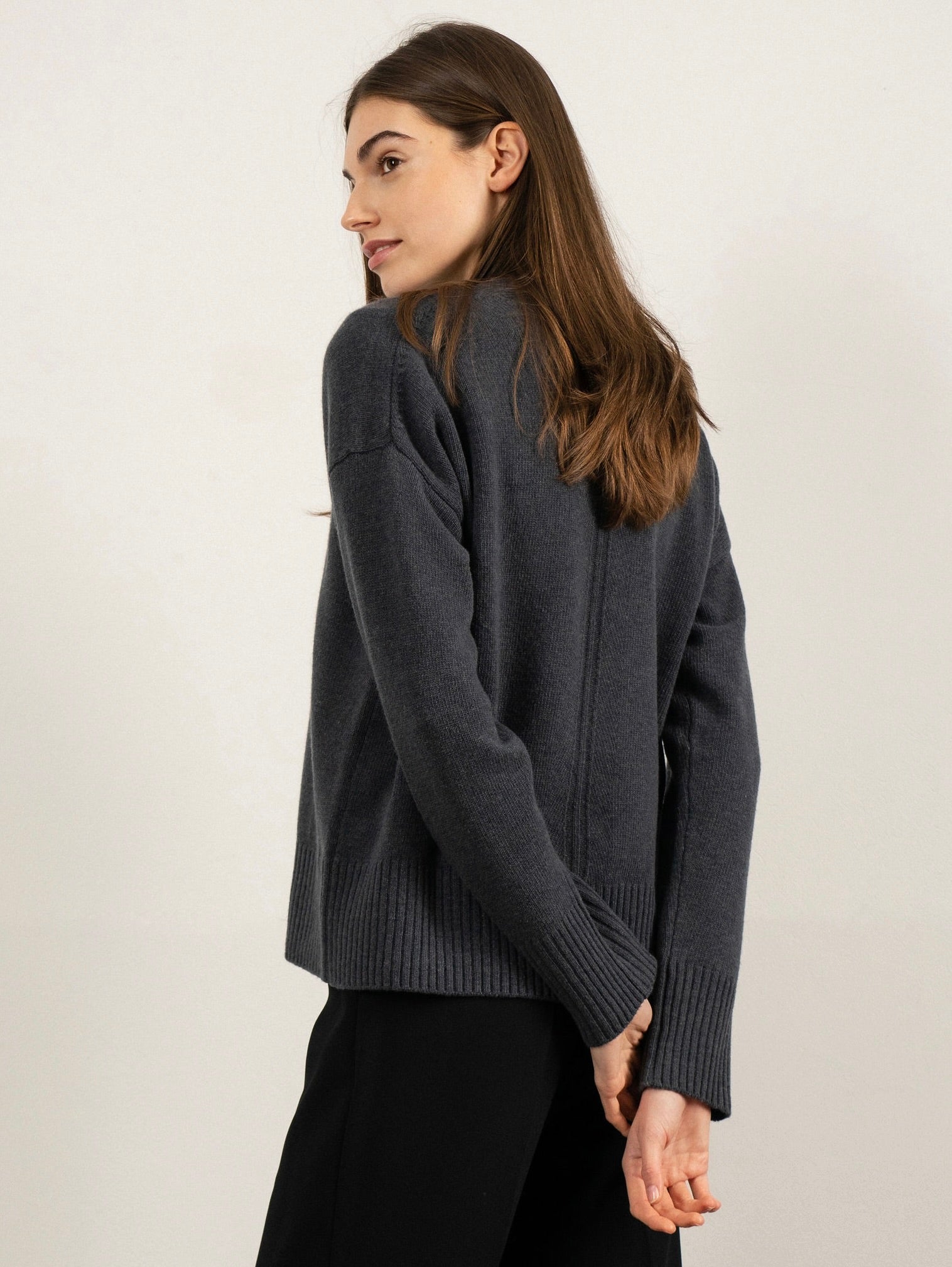 VALERIE SWEATER IN STEEL BLUE