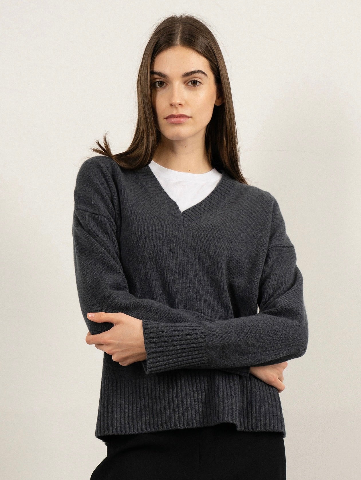 VALERIE SWEATER IN STEEL BLUE