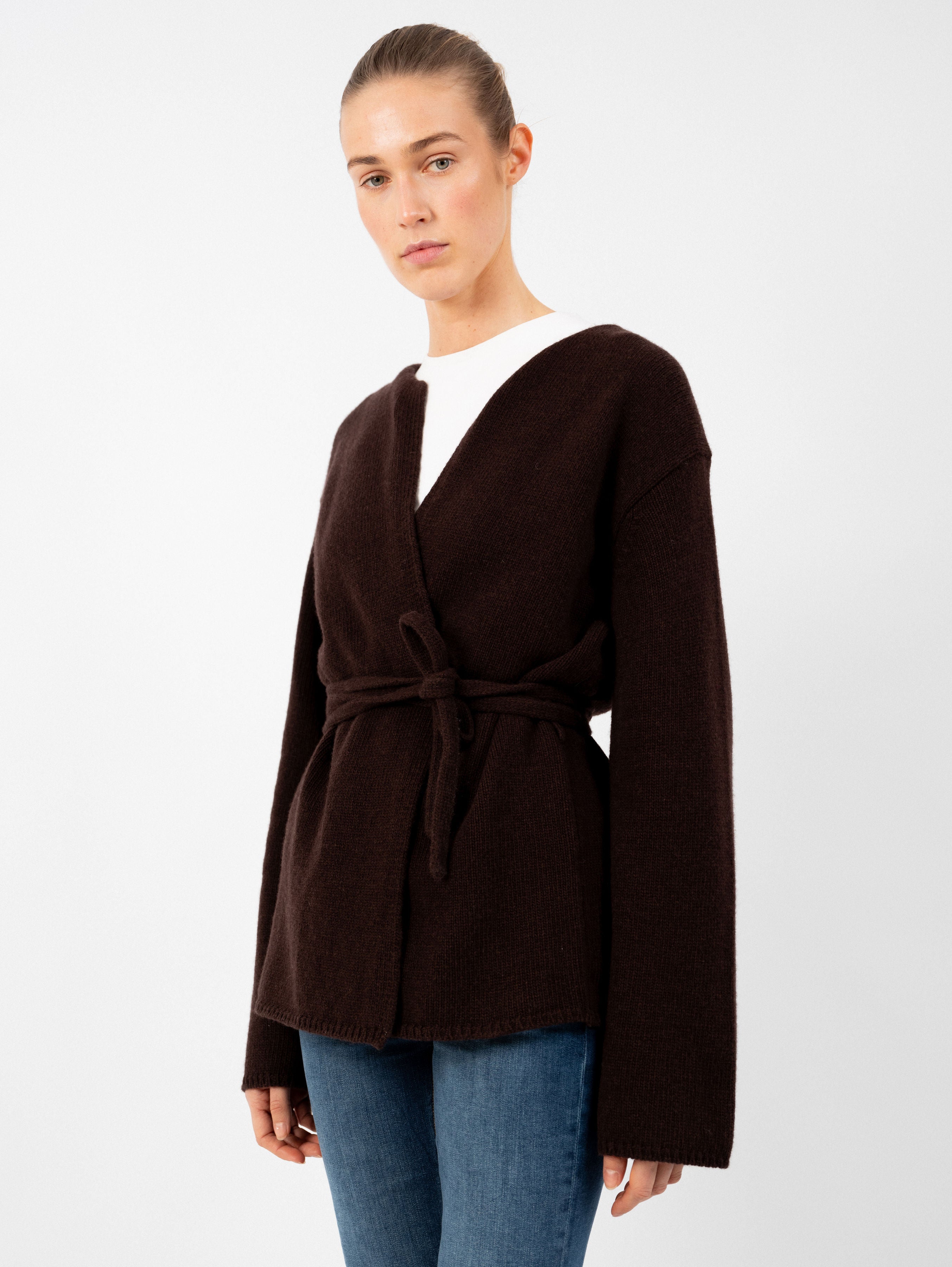 VICTORIA CARDIGAN IN ESPRESSO