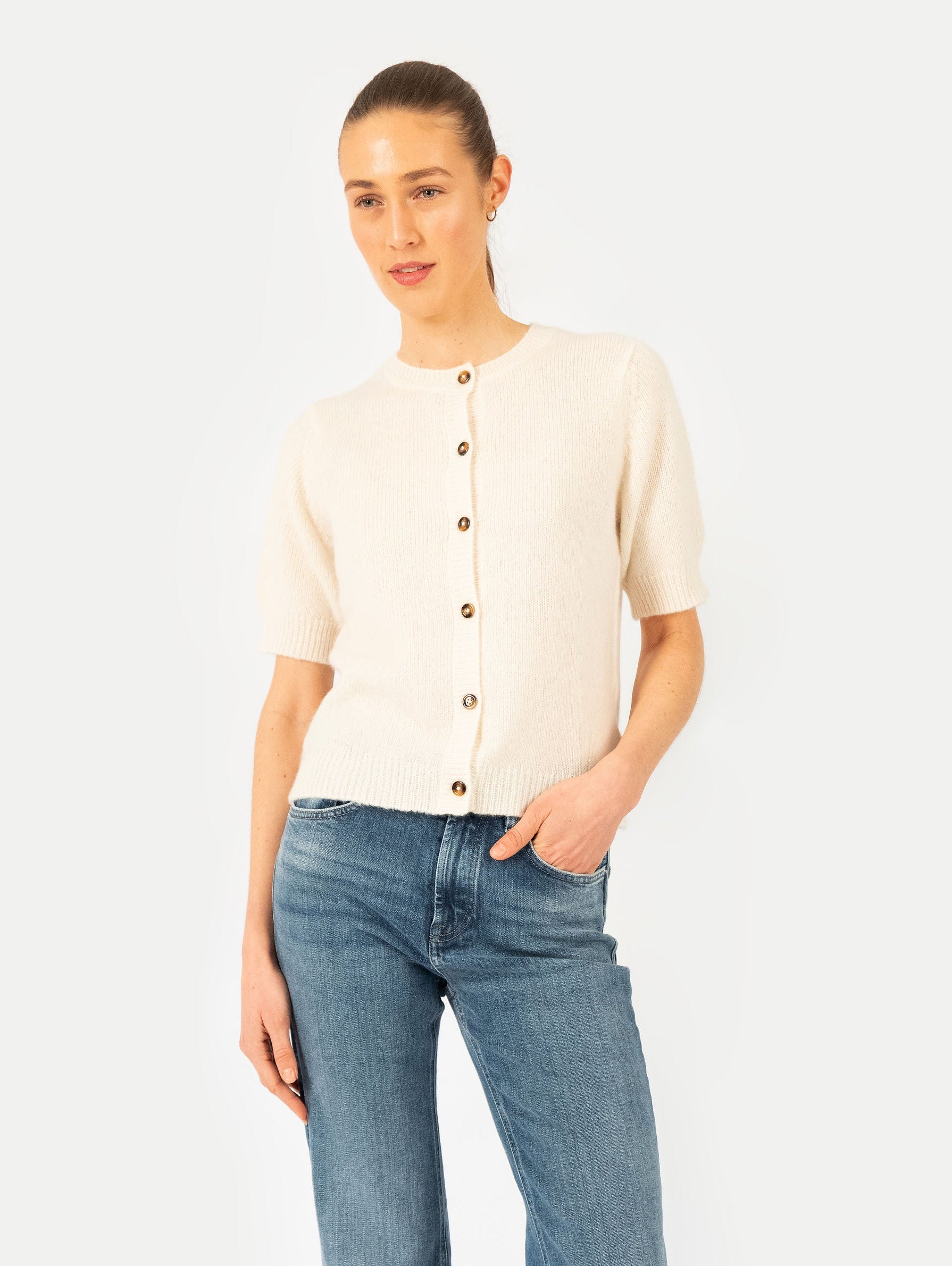 LOUISE CARDIGAN IN IVORY